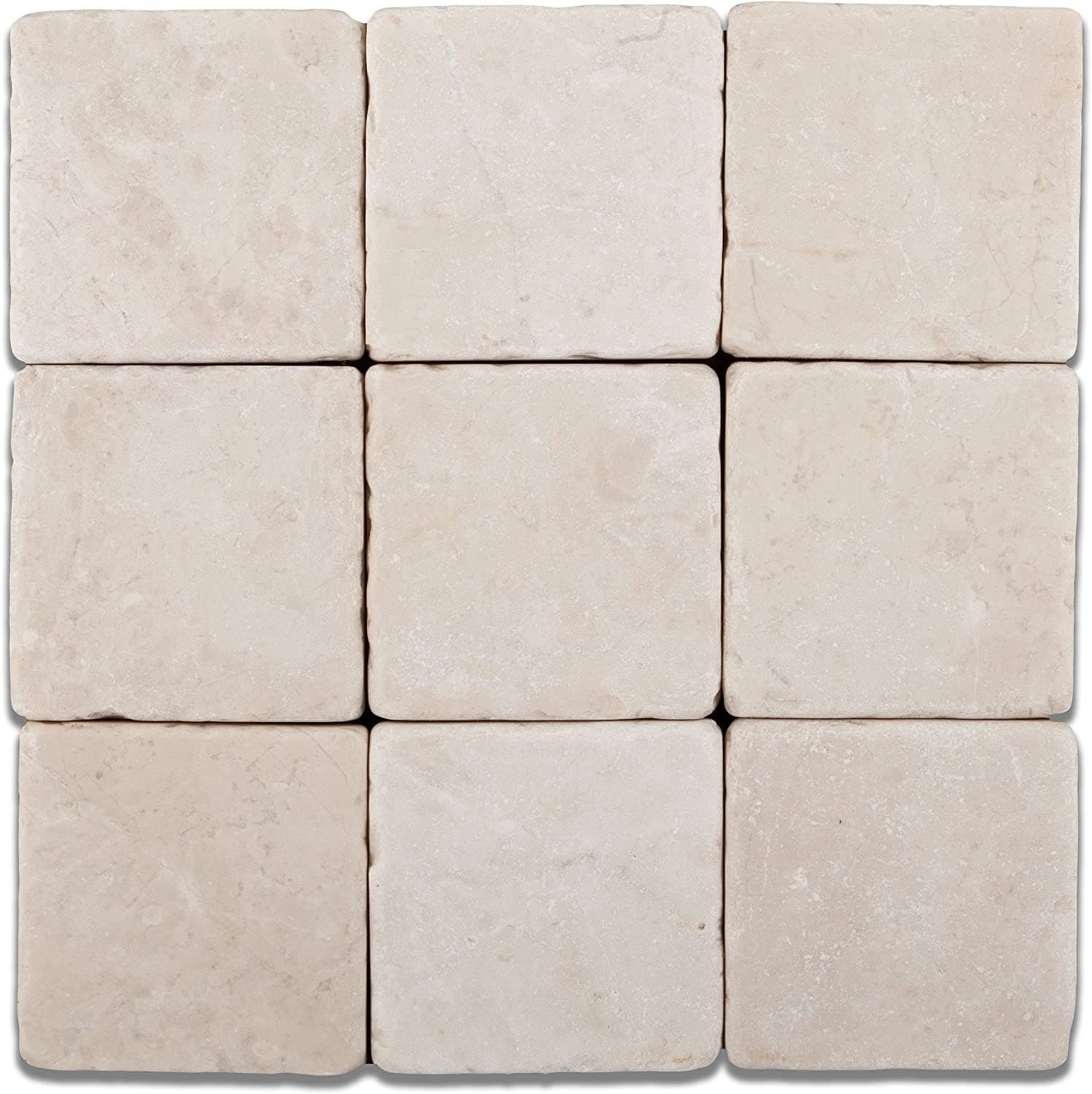 Botticino Fiorito 4 X 4 Tumbled Marble Floor Tile