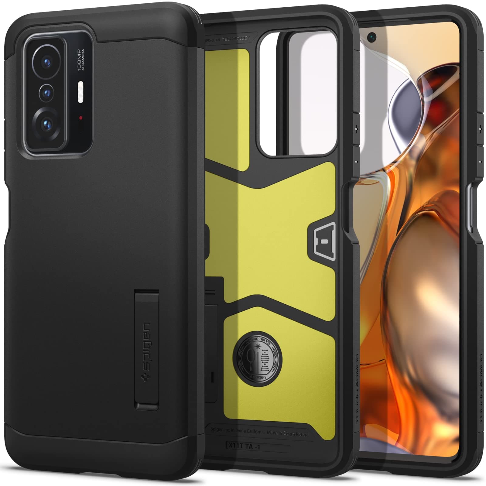 Spigen Tough Armor for Xiaomi 11T/11T Pro Case, Xiaomi 11T/11T Pro Back Cover - TPU+Poly Carbonate|Black