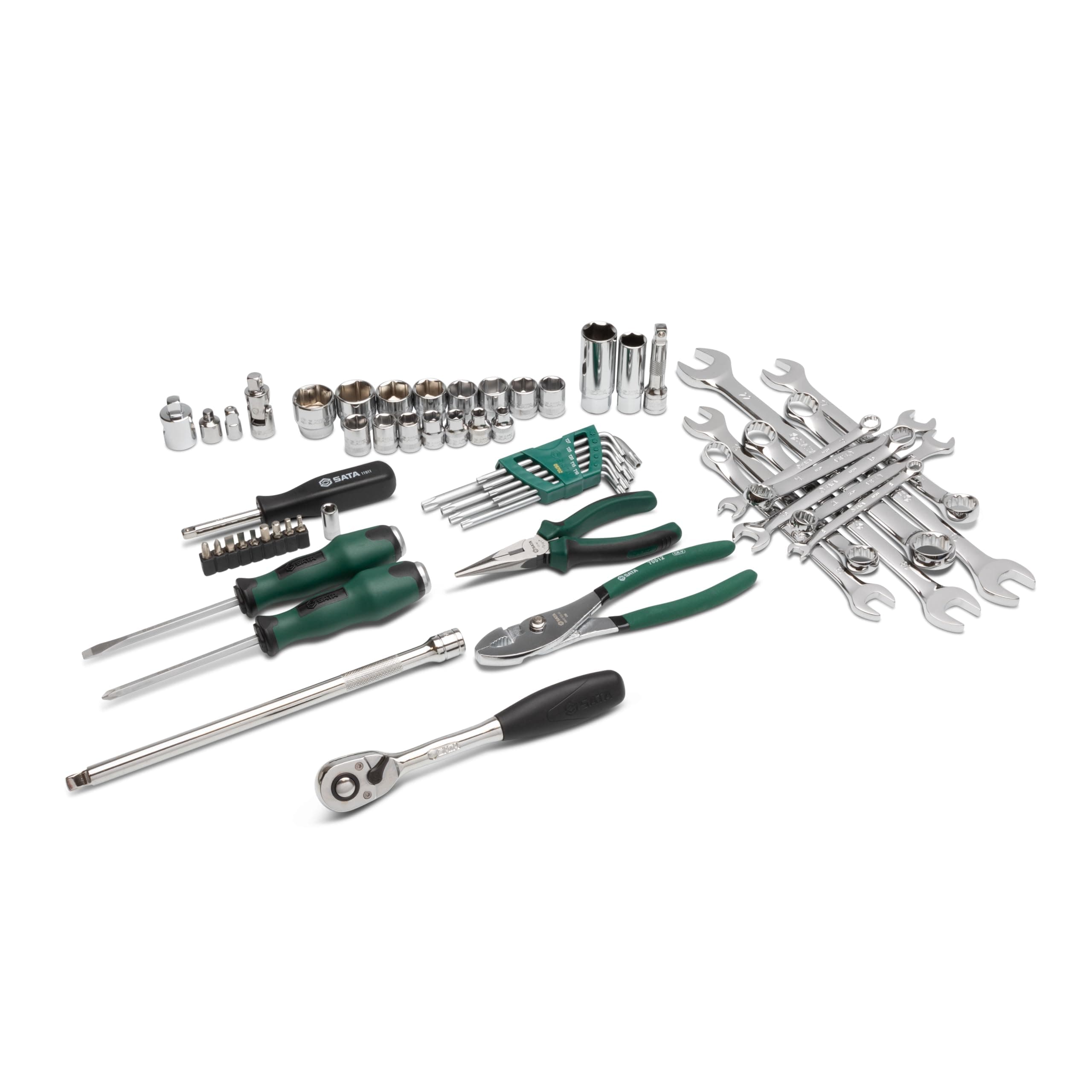 SATA ST09509 56 Pieces Mechanic Auto Repair Master Tool Set from S2 Steel Insert bits to Offer Maximum Strength and Durability