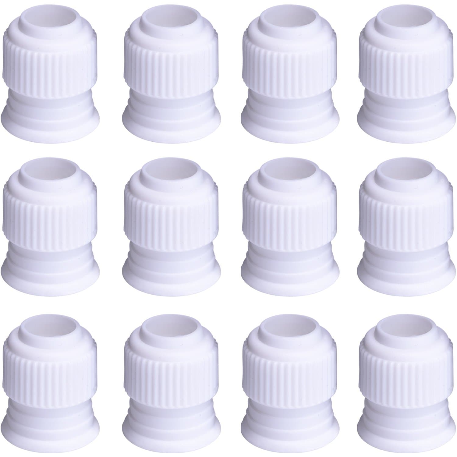 - Shappy 12 Pieces Coupler Piping Bag Plastic Standard Couplers Cake Decorating Pipe Tip for Frosting Icing Nozzles (1.2 x 1 Inch)