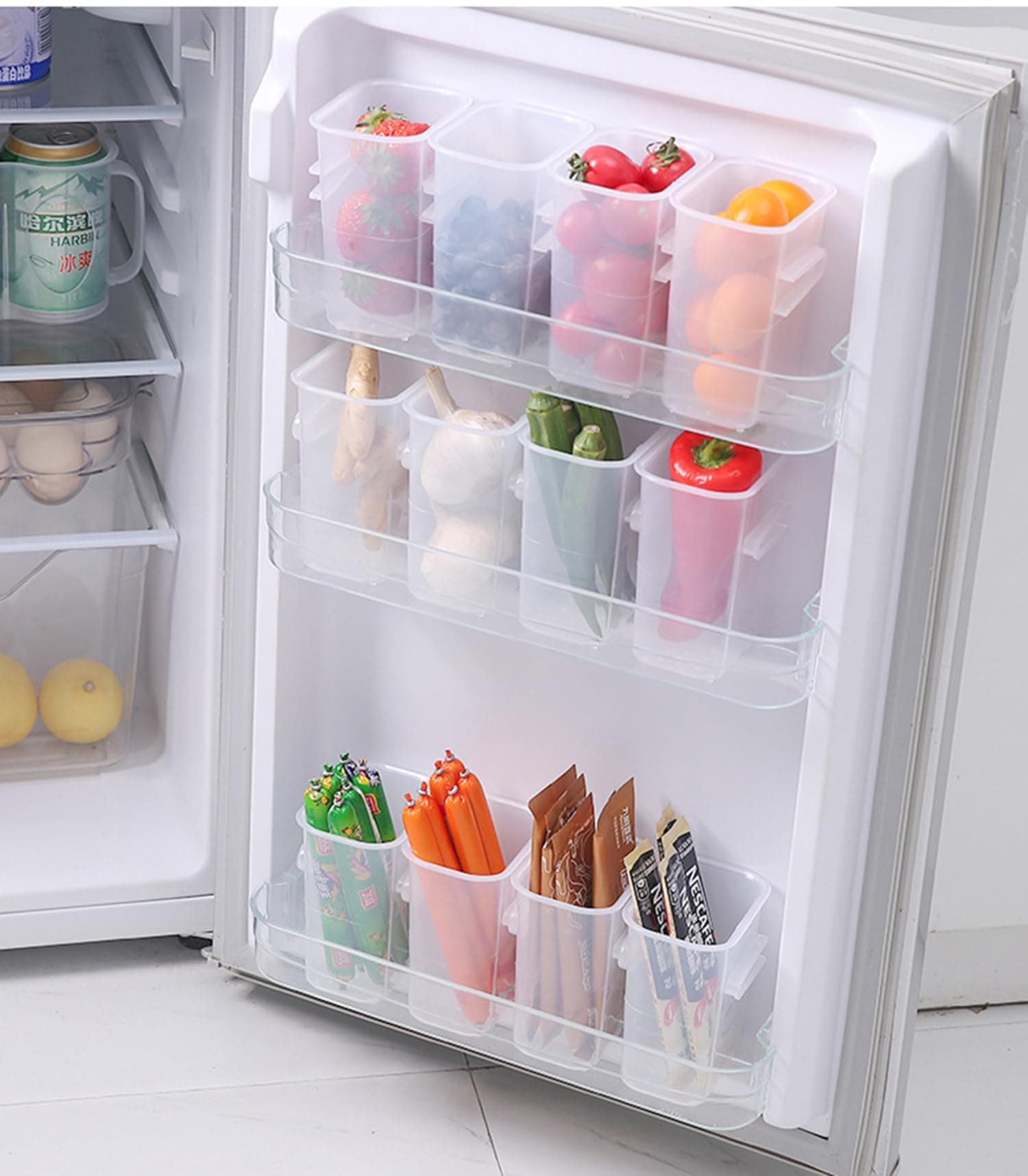 MosQuick®Set of 4Fridge Storage Boxes for Efficient Organisation, Multipurpose Kitchen Accessories Items, Versatile Kitchen Organizer Items and Storage Solution