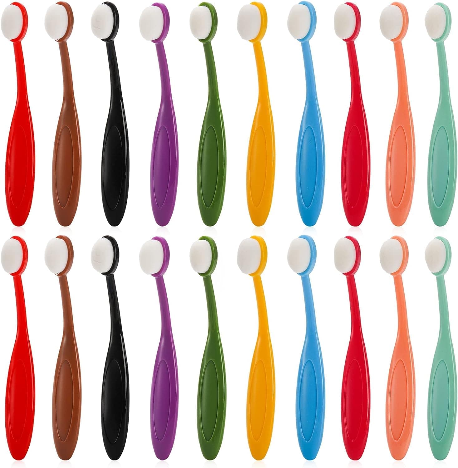 YOUEON 20 Pack Mini Colored Ink Blending Brushes, 10 Color Craft Ink Blender Brushes Set, Small Ink Blending Tools with Soft Bristle Color Coded Handle for Card Making, Painting, Drawing, Stamping