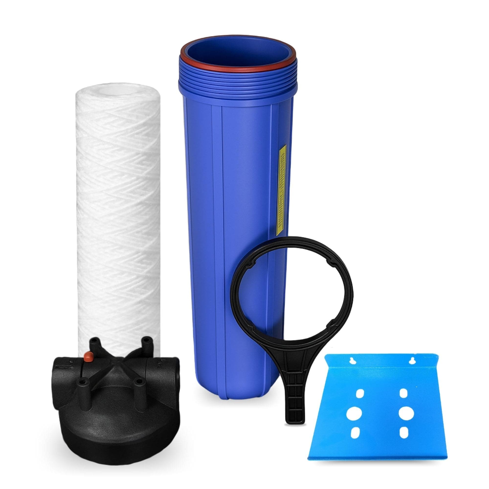 AMPEREUS Whole House Water Filter 20 Inches Jumbo Yarn Filter with Jumbo Housing Plate and Spanner 1 Inch Inlet Outlet