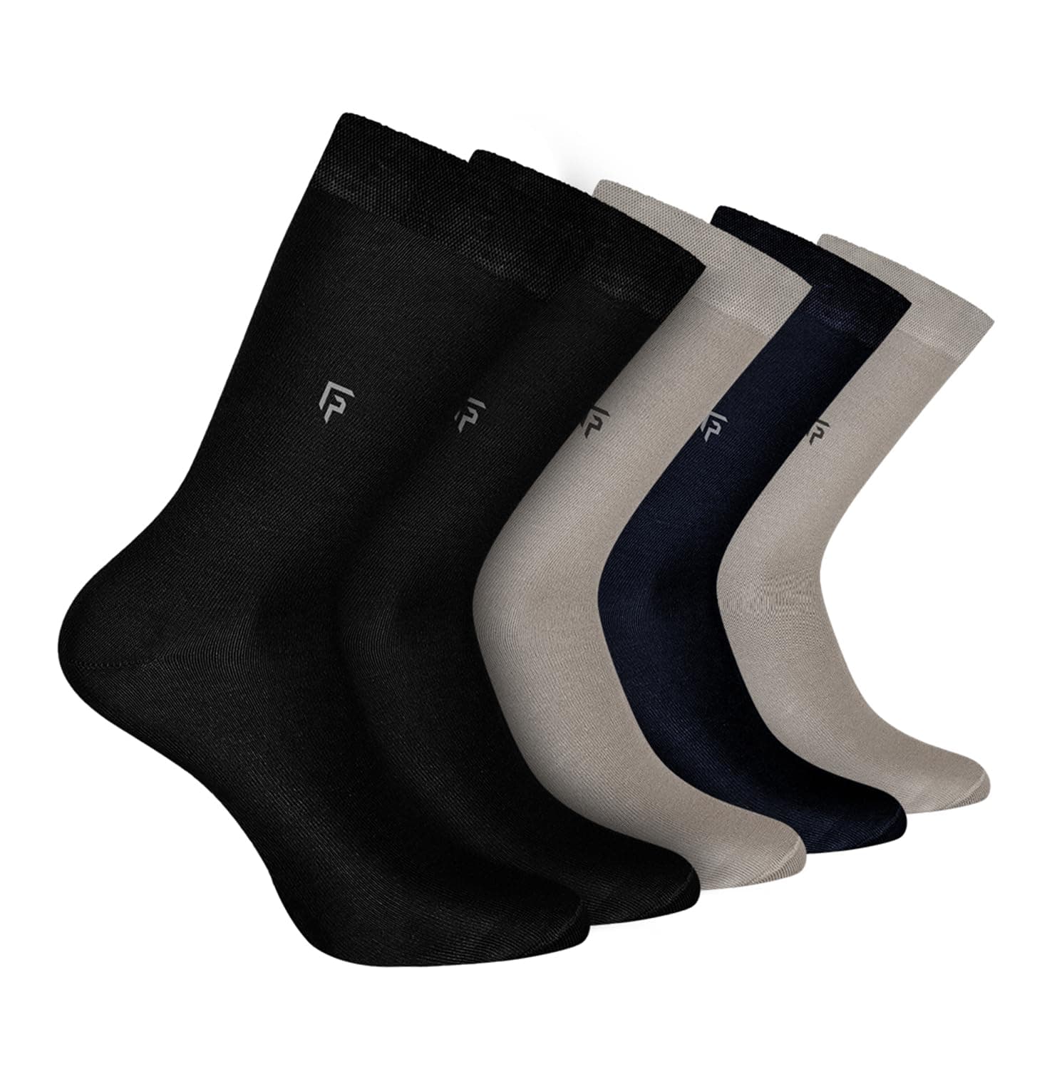 FOOTPRINTS Bamboo Formal Socks for Men | Anti Odour & Breathable | Anti-Bacterial | Softer than Cotton Socks | Pack of 5