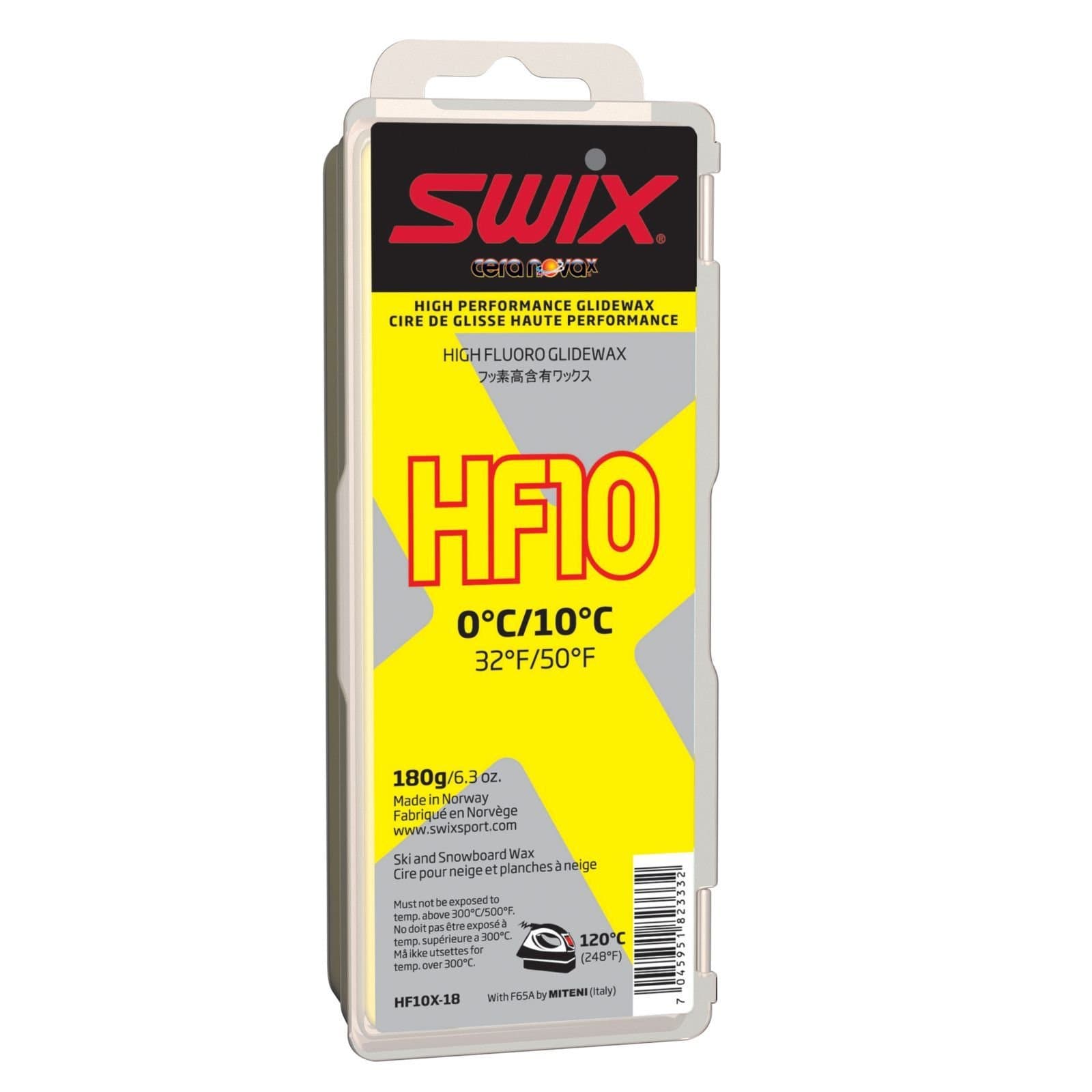 Swix HF10X-18 Cera Nova X High Fluoro Wax, Yellow, 180gm