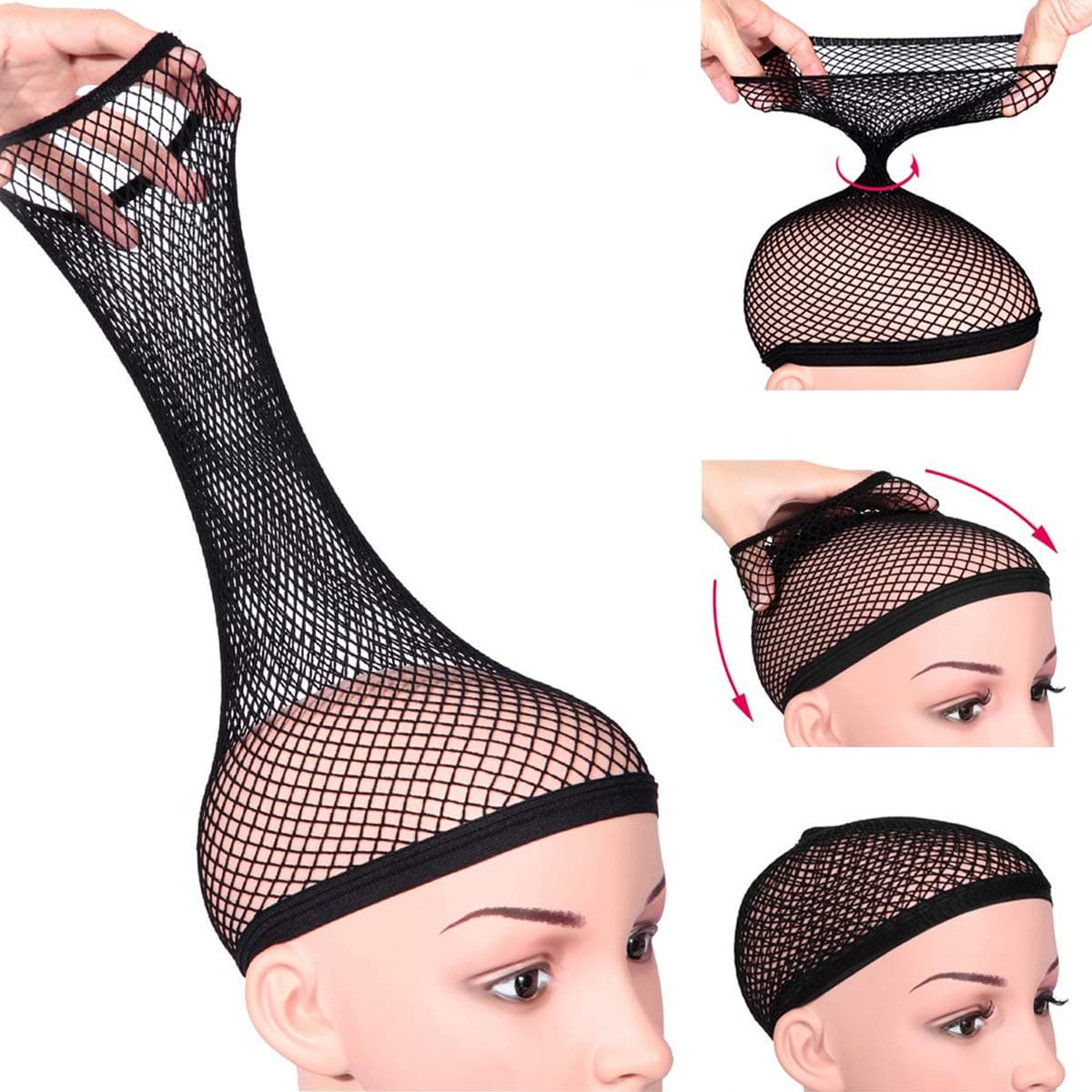 Dreamlover Wig Caps to Hold Wig in Place, Hair Net, Black Caps for Women, 2 Pieces