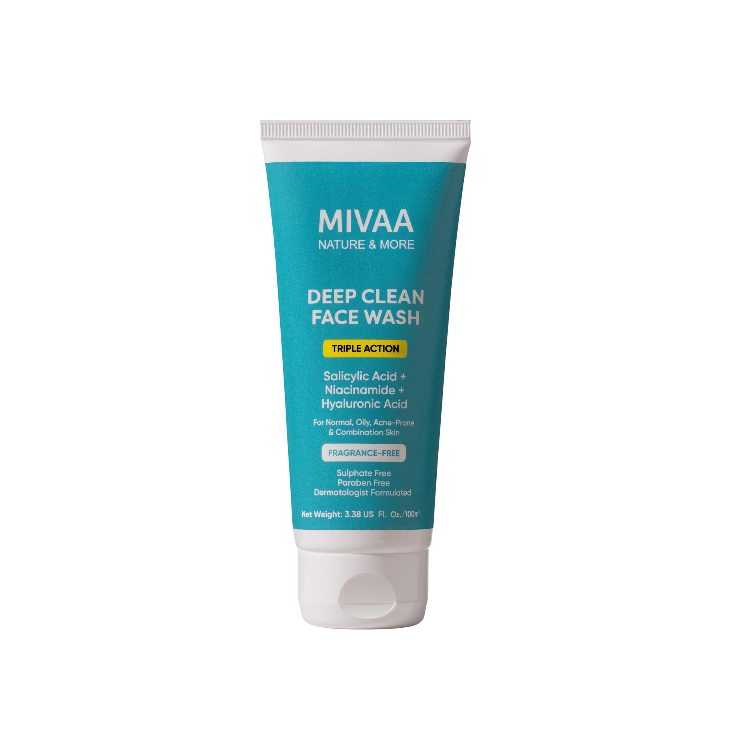 - 2% Salicylic Acid Face Wash 100ml | Non-Drying Gel Cleanser for Oily & Acne-Prone Skin | With Niacinamide & Hyaluronic Acid