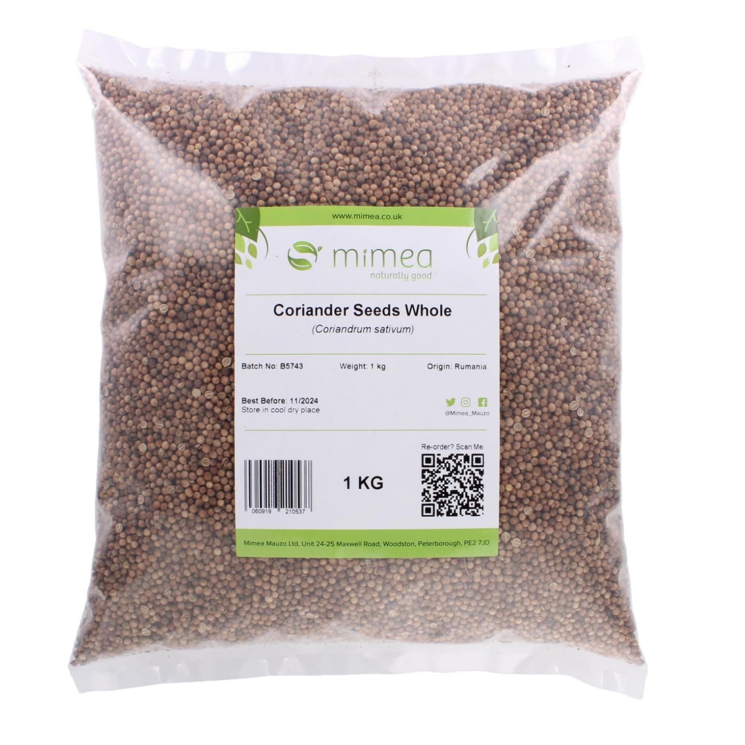 Mimea Coriander Seeds Whole | 5kg | Quality Ingredients | Natural | No Additives | Great for Cooking | Fragrant Seasoning