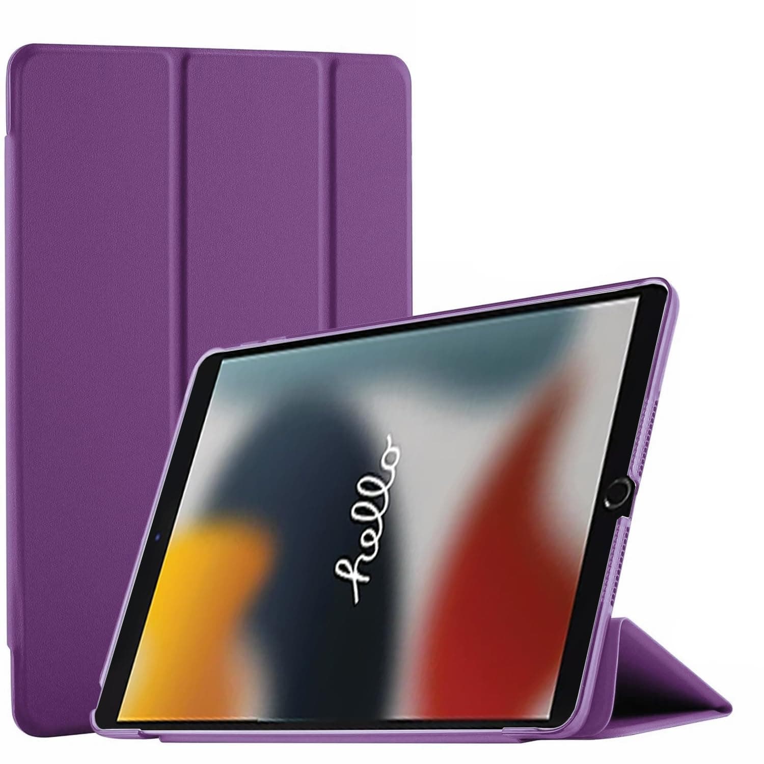 (TECH SHEK) Smart Case For New Apple iPad 10.2" (9th Generation 2021) (8th Generation 2020), (7th Generation 2019) Ultra Slim Magnetic Cover (Purple)