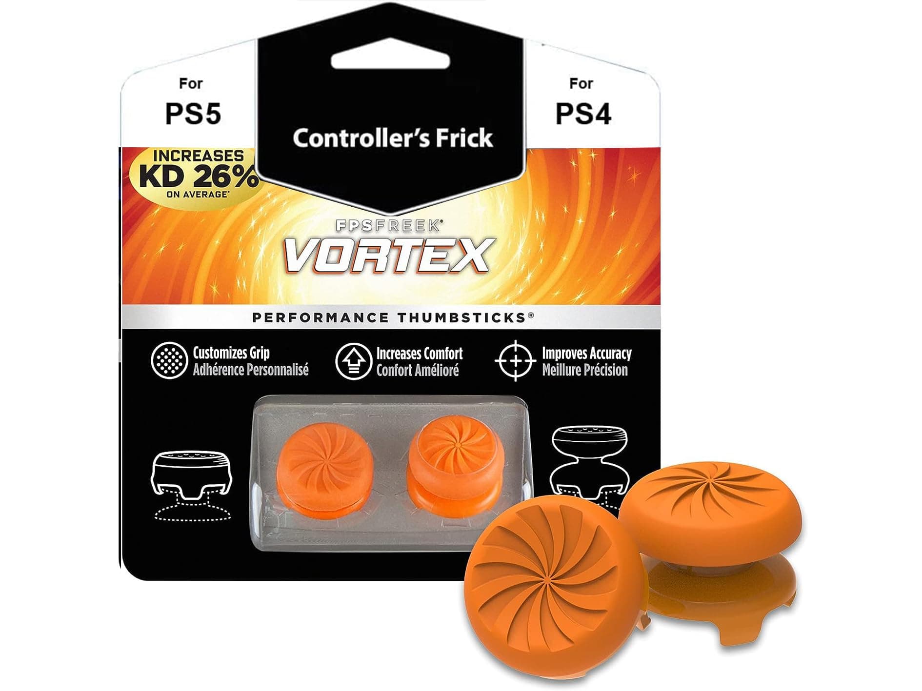 SVPLAY Controller Freak Thumbs Grips For PS5 PS4 Vortex Edition - Gaming Accessory - Keycap - Plastic - Orange - Compatible with PS5, PS4