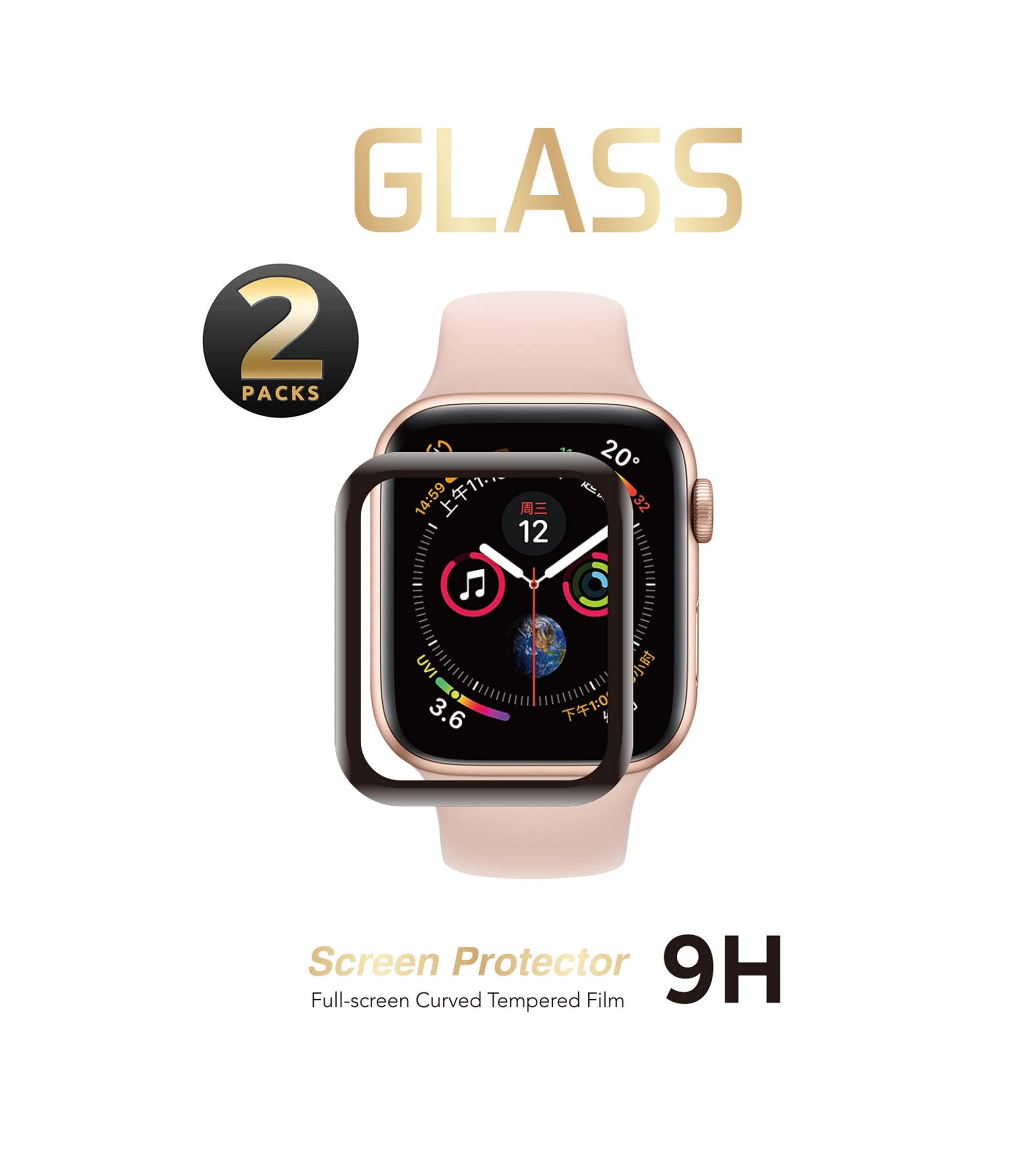 2 Pack - Liquid Tempered Glass Screen Protector Compatible for Apple Watch Full Coverage Protective Foil 9H 2.5D(42mm)
