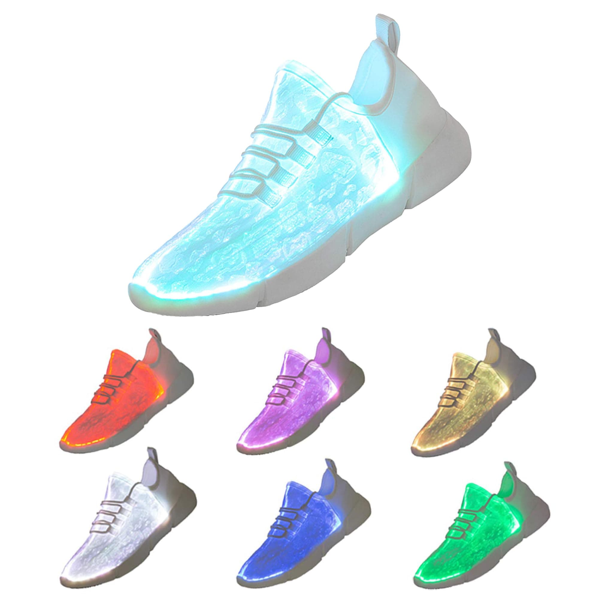 Fiber Optic LED Shoes Light Up Sneakers for Women Men with USB Charging Flashing Festivals Party Dance Luminous Kids Shoes