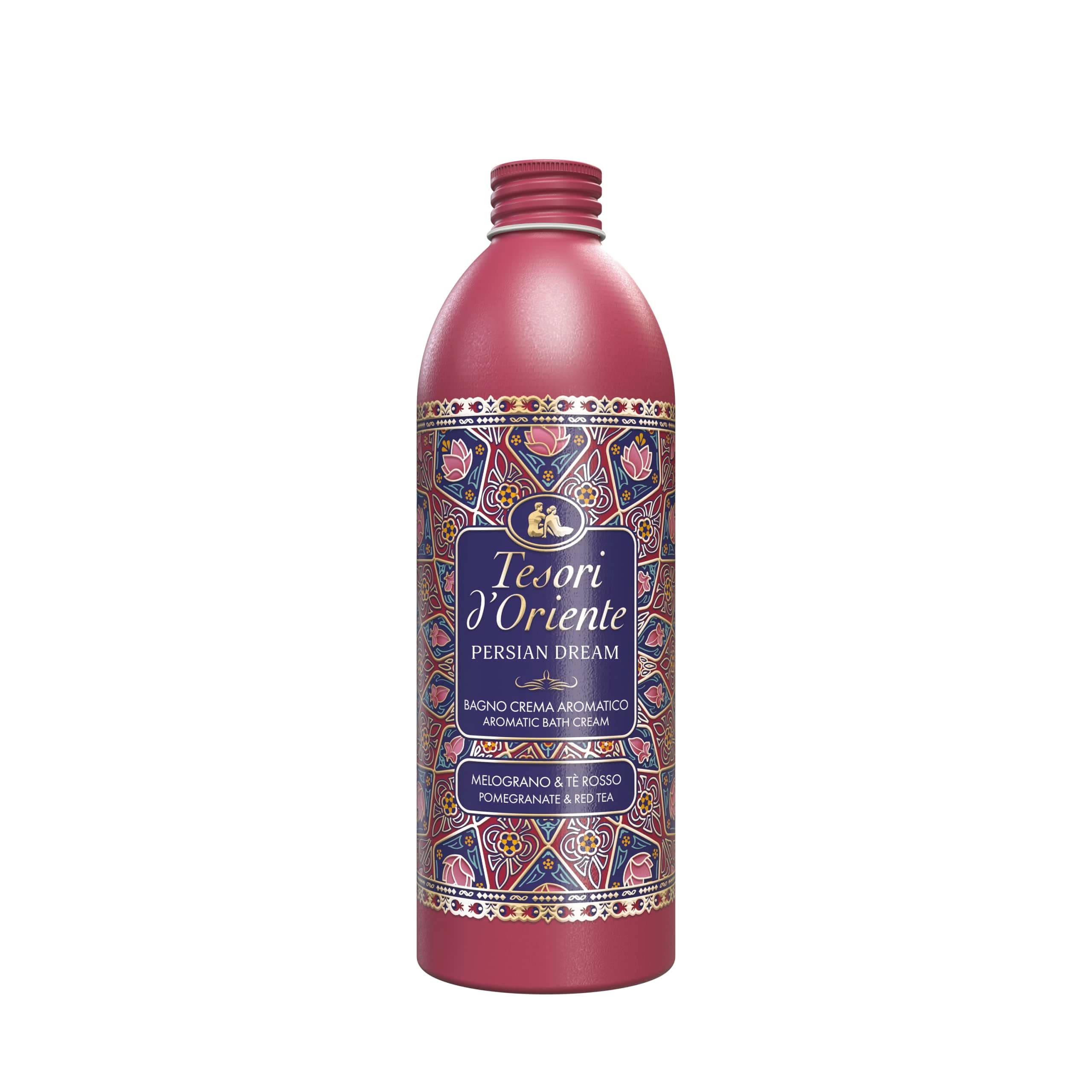 Tesori d'Oriente - Persian Dream Bath Cream, Body Wash with Notes of Pomegranate and Red Tea, Antioxidant Action, Cleanses and Nourishes the Skin, 500 ml