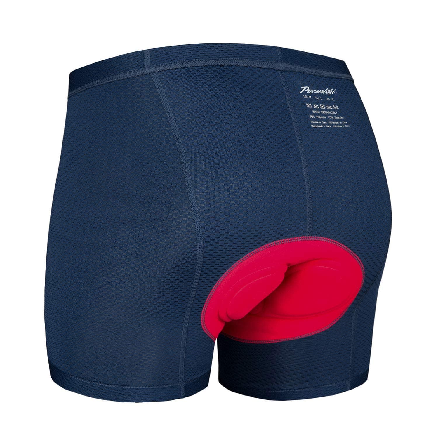 Przewalski Men's 3D Padded Cycling Underwear Shorts - Bicycle MTB Underpants with Mesh, Breathable, Lightweight Blue