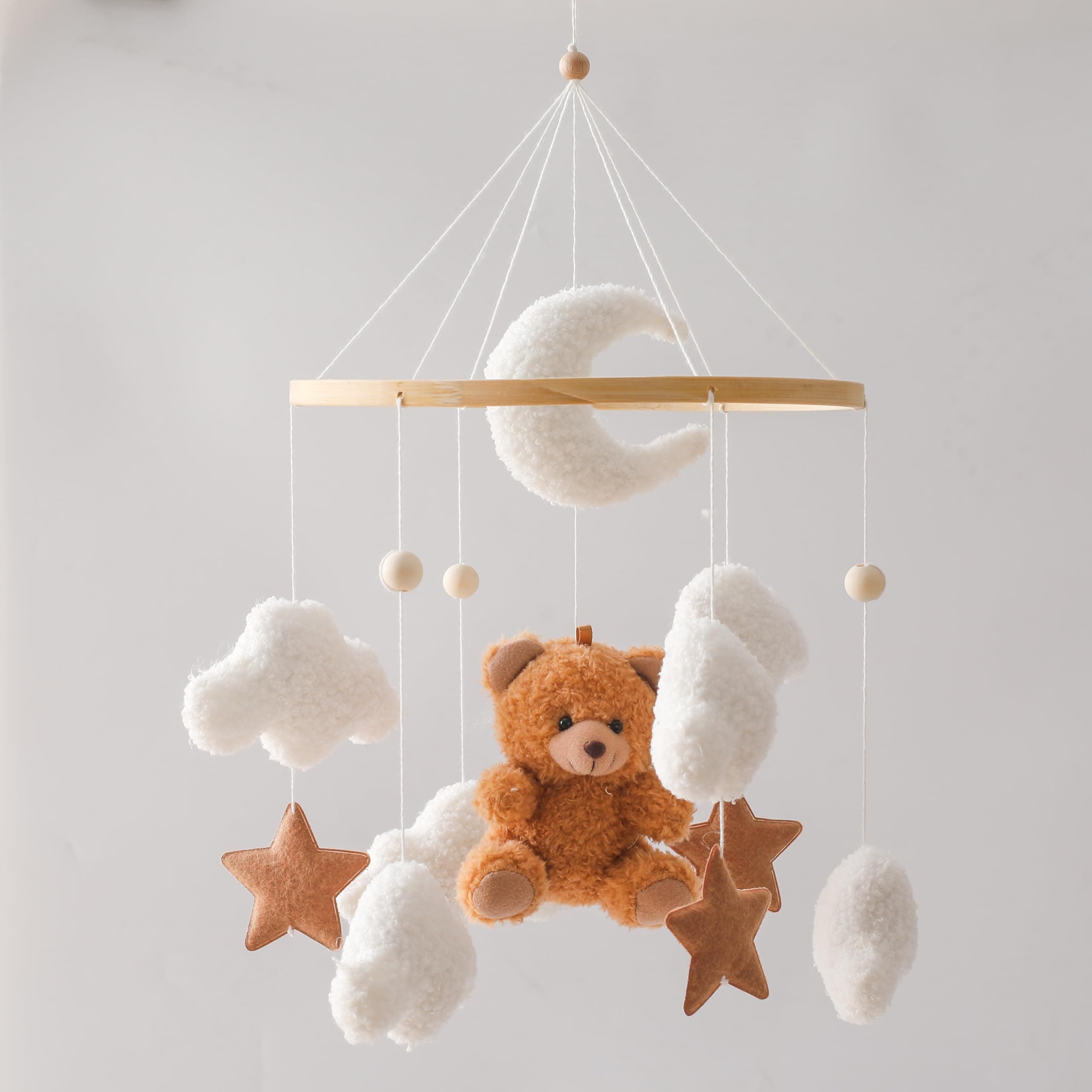 Mamimami Home Baby Bed Mobile Bear Children’s Room Decoration for Toddler Bedroom Hanging Newborn Gift (Brown Bear)