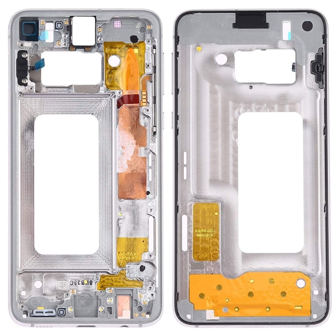 Yiki New Middle Frame Bezel Plate with Side Keys for Samsung Galaxy S10e SM-G970F/DS, SM-G970U, SM-G970W (Blue) (Color : White)