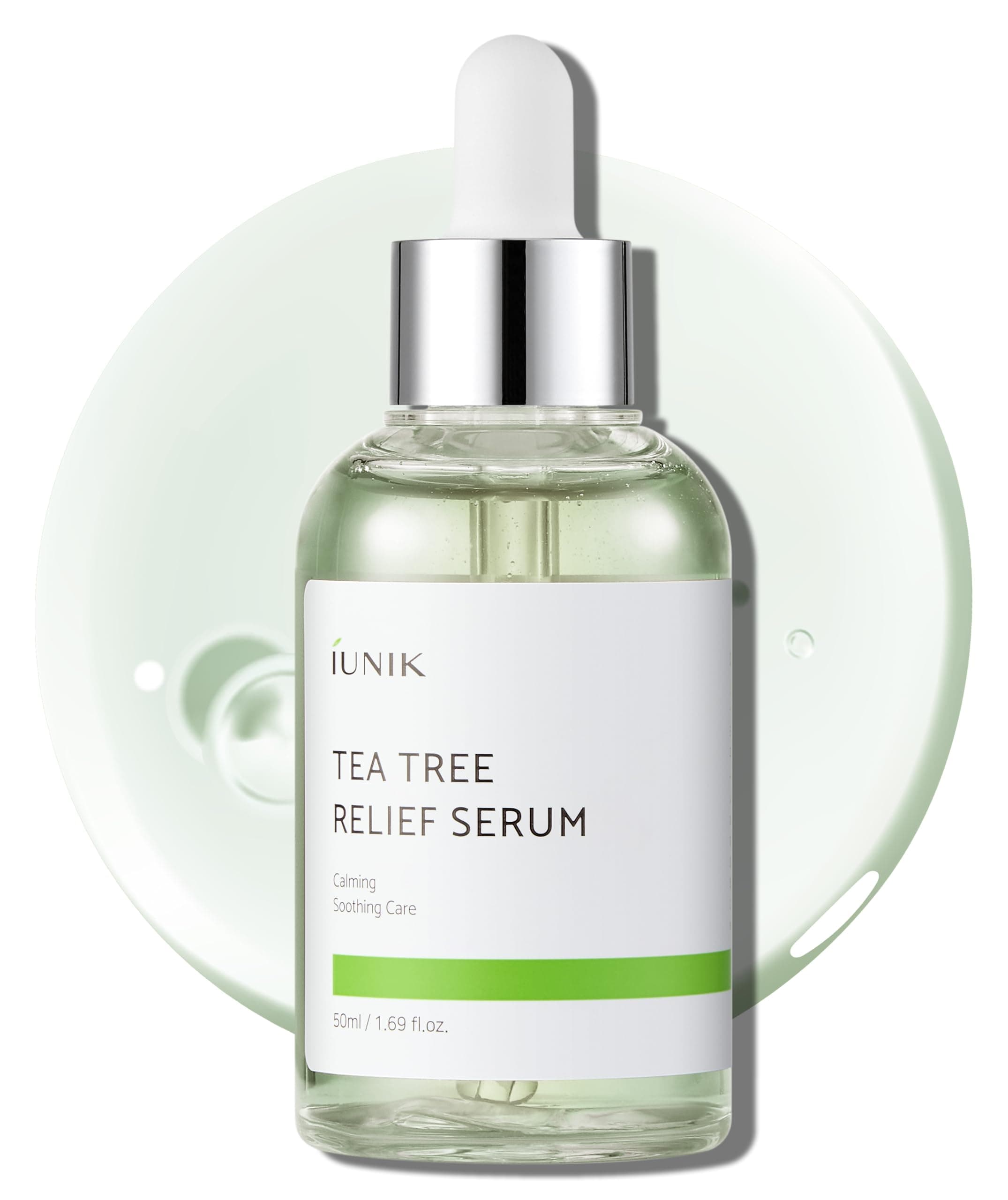 iUNIK Tea tree Relief Natural Facial Serum 1.71 Fl Oz, Acne Treatment Serum Ampoule Clear Skin – Face Serum for Acne, Breakout, Pimple - Repair Regenerate Skin Cell, Tea Tree 67%, Centella Asi