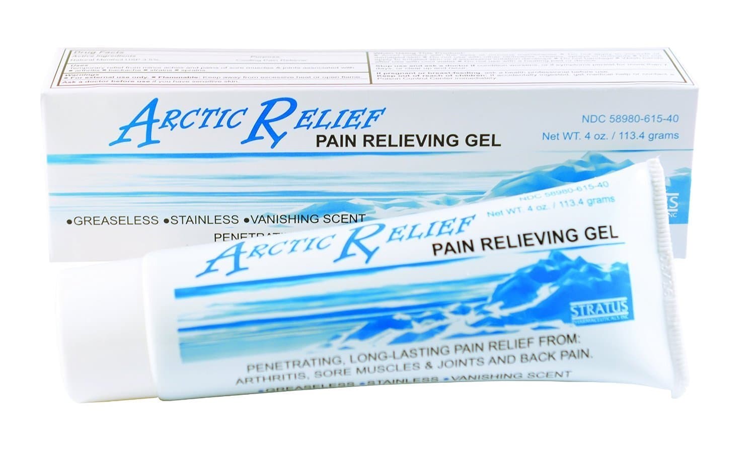 Arctic Relief Pain Relieving Gel, Long-Lasting Relief from Arthritis, Sore Muscles, Joints and Back, 3.5% Natural Menthol, 4 OZ - 2 Pack