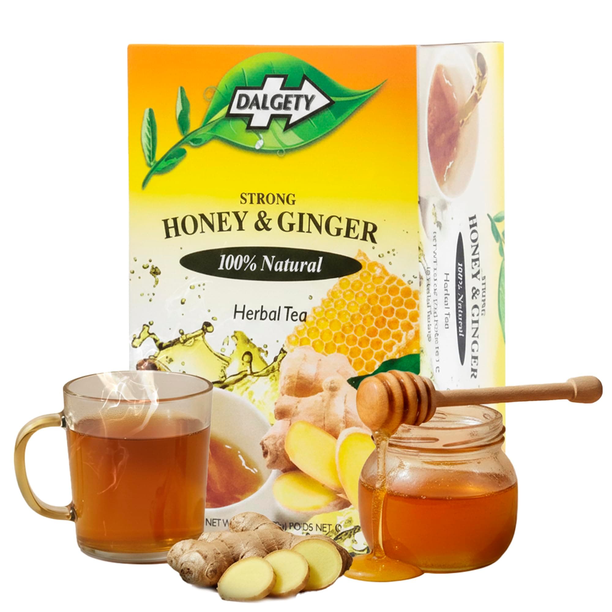 Dalgety Strong Honey and Ginger Herbal Infusion 72g Cartons 100% Natural, Caffeine Free Tea; Delicious and Packed with Unique Health Benefits (3 Pack - Total 54 Teabags)