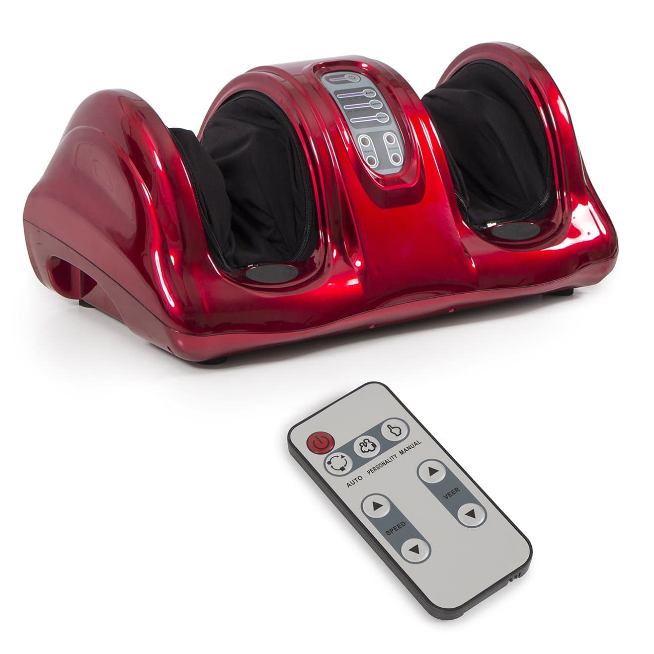 BELLAVIE© Shiatsu Kneading and Rolling Foot Leg Massager Calf Ankle with Remote, Burgundy