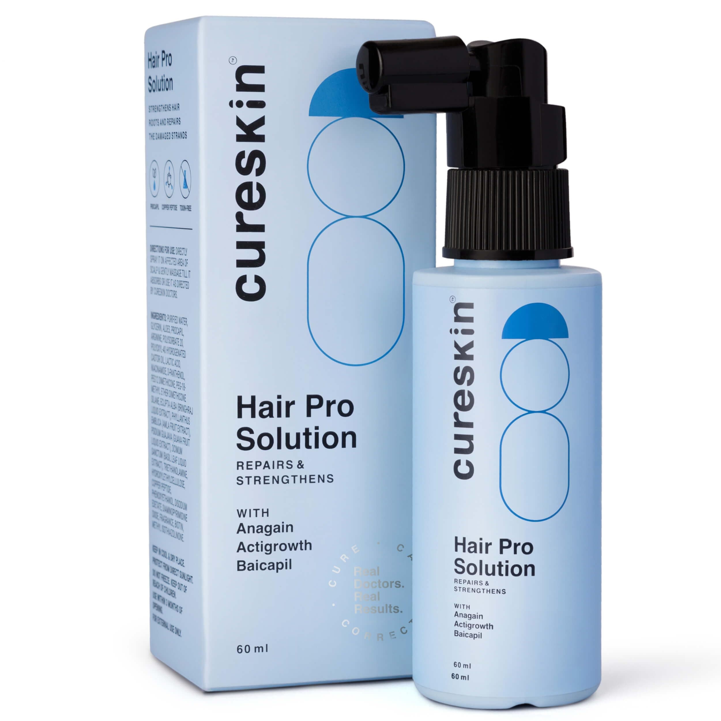 Cureskin Hair Pro Solution | Hair Growth Serum with Anagain, Actigrowth, and Baicapil | Strengthen, Repair & Nourish Hair