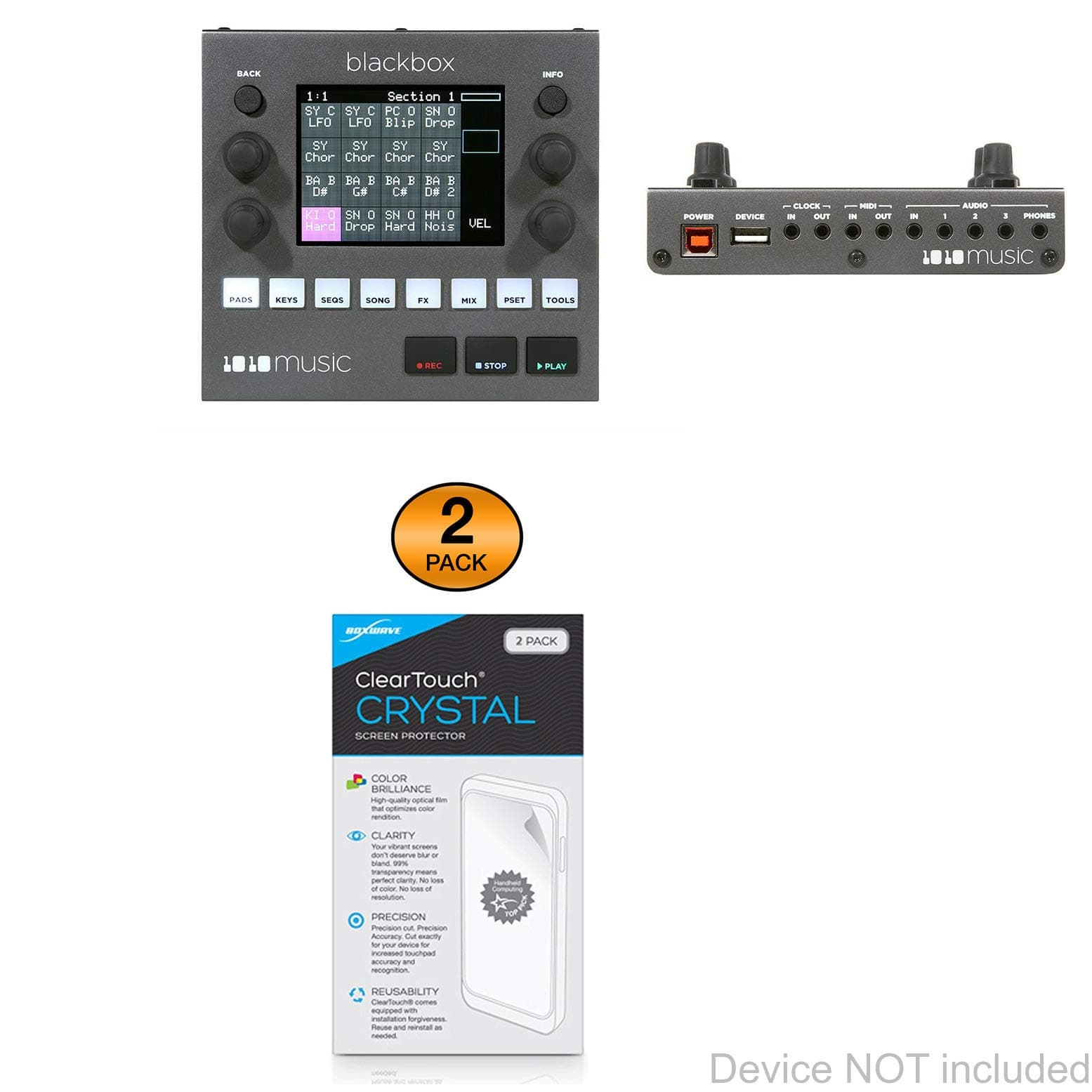 BoxWave Screen Protector Compatible with 1010music Blackbox - ClearTouch Crystal (2-Pack), HD Film Skin - Shields from Scratches