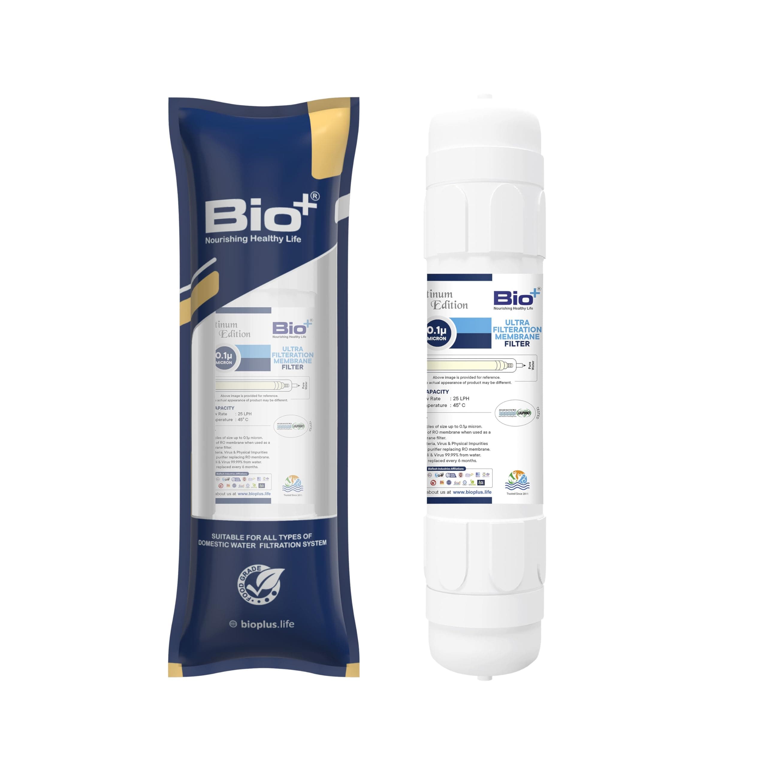 Bioplus Bio+ Ultrafiltration UF Membrane, Unbreakable Housing, Long Life (11 Inch)