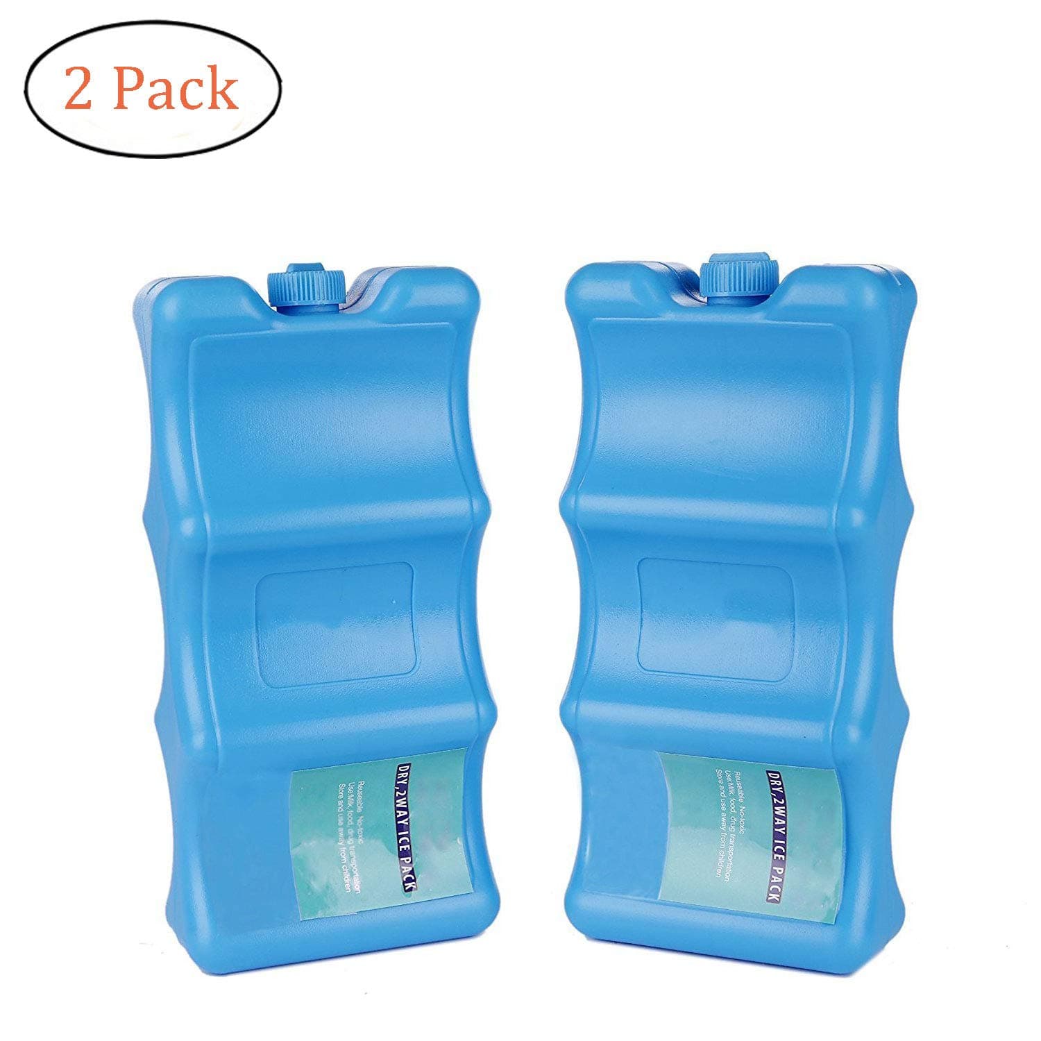 SRHOME 2 Pack Cool Coolers Ice Packs for Lunch Boxes,Reusable Lunch Ice Packs for Coolers,Two-Way Wave Shape Keep Food Breast Milk Drink Fresh &Cold- Outdoor Events, Picnic, Fishing & Camping Trips …