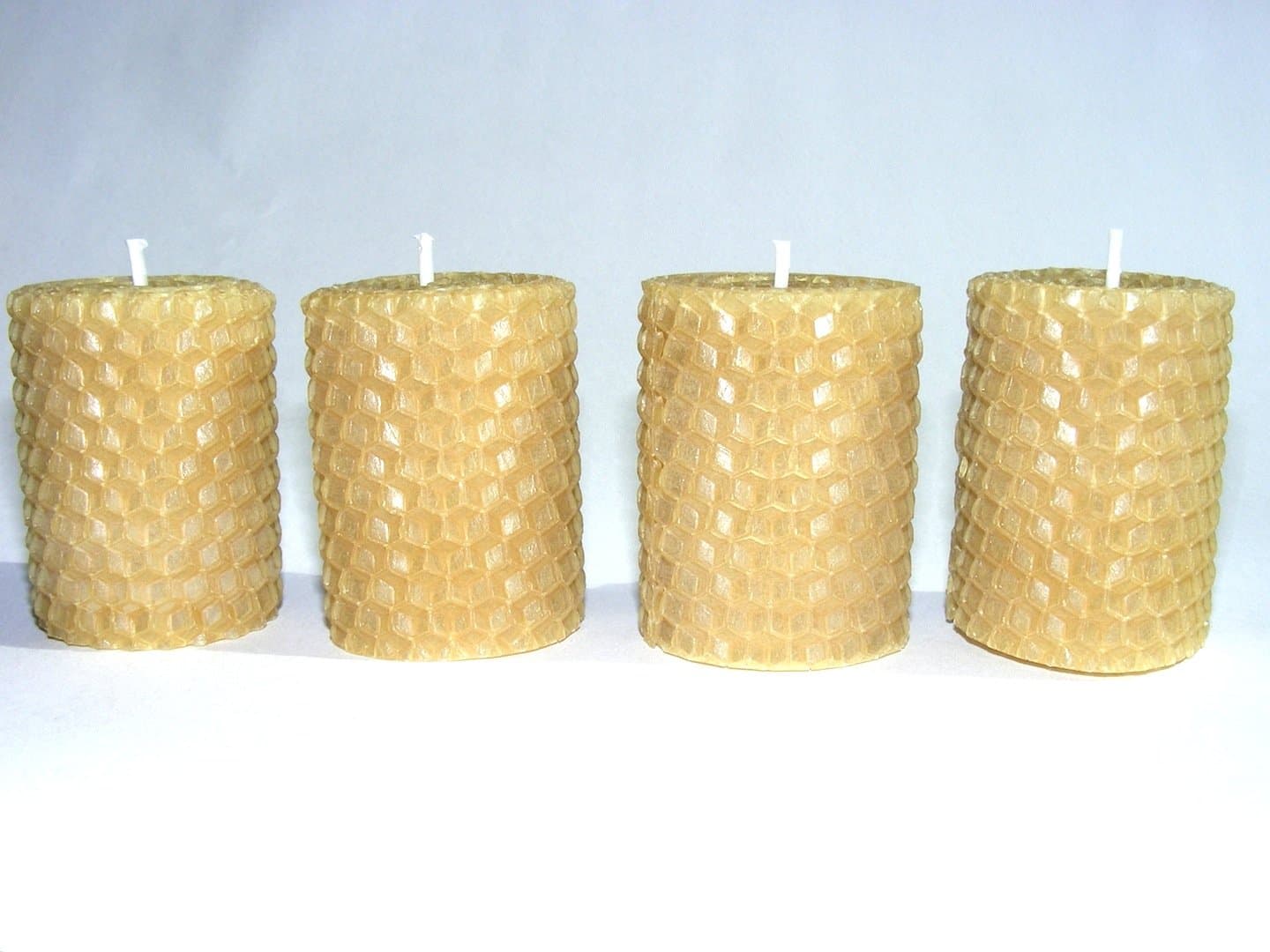 100% Beeswax Candles - Set of Four - Votives - Raw Beeswax