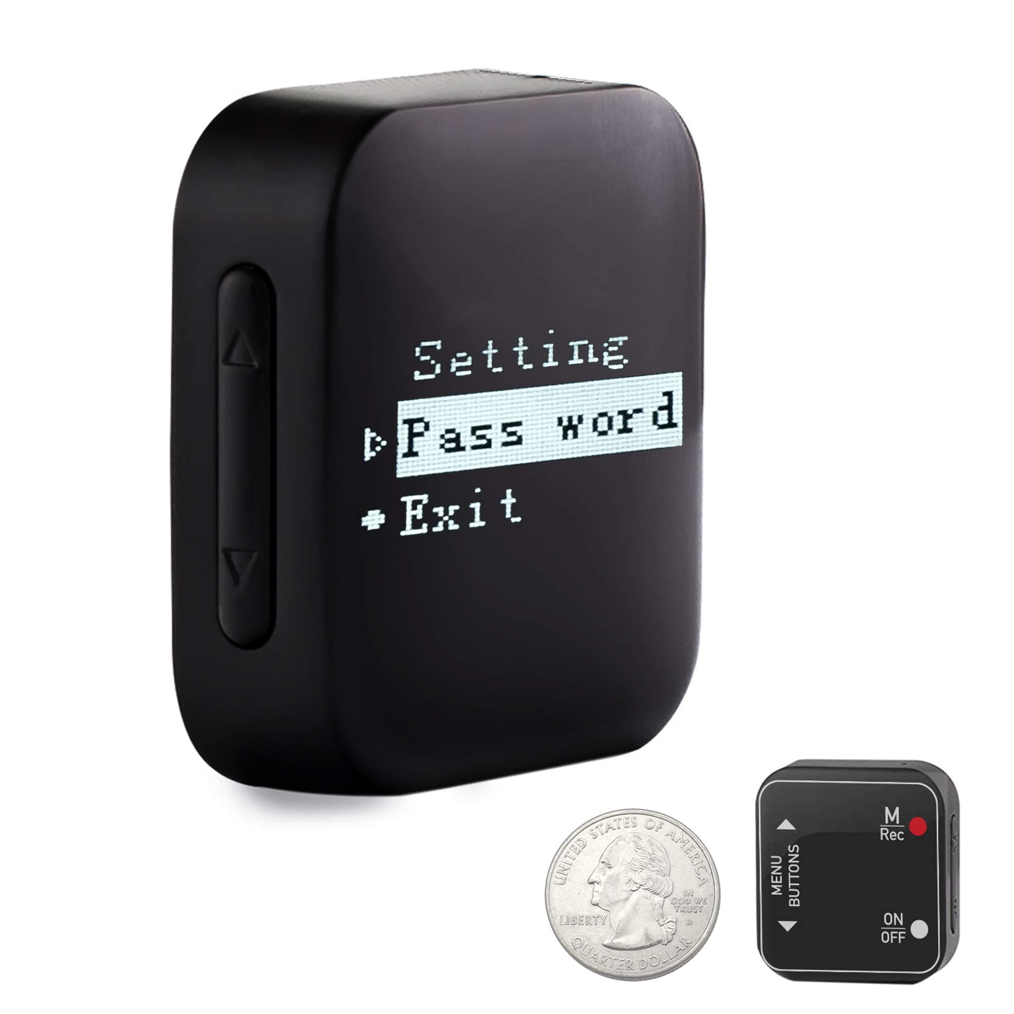 Voice Recorder with Display - Voice Activated Recording - 286 Hours Capacity - 20 Hours Battery Life - Password Protection - Unique Small Design