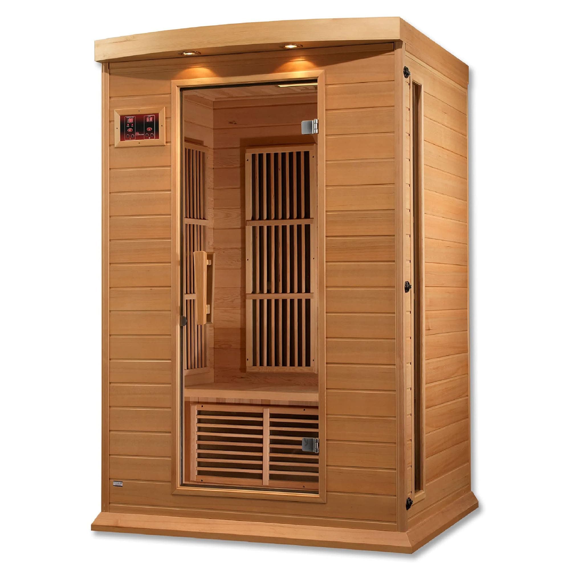 Dynamic Saunas 2-Person Low EMF FAR Infrared Sauna with Chromotherapy Lighting and Speakers, Maxxus Toulouse - Personal Indoor Dry Heat Sauna for Home & Gym – Made from Canadian Hemlock