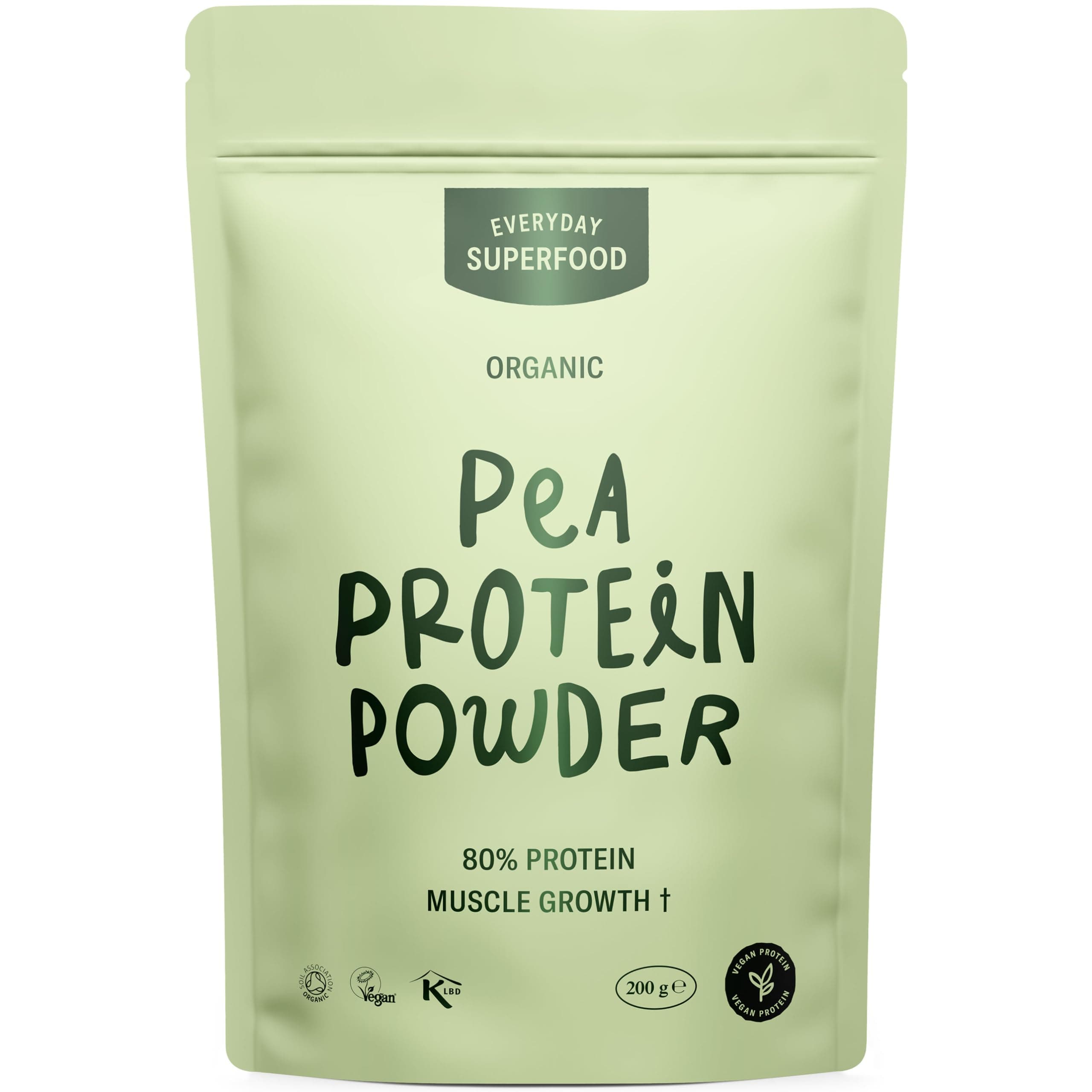 Everyday Superfood Organic Pea Protein Powder 190g | 84% Protein | Unflavoured | Lab-Tested for Heavy Metals | Pre-Workout & Post-Workout | Vegan & Kosher