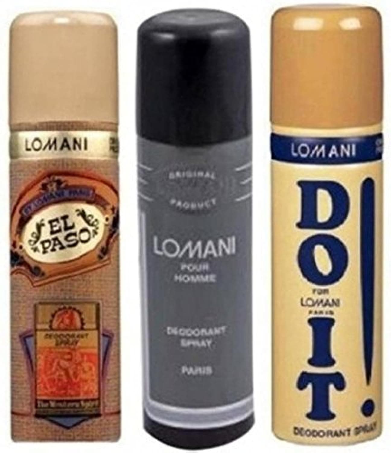 Lomani Pack of 3 200 ml – Unisex (Jasmine, Patchouli, Sandalwood)
