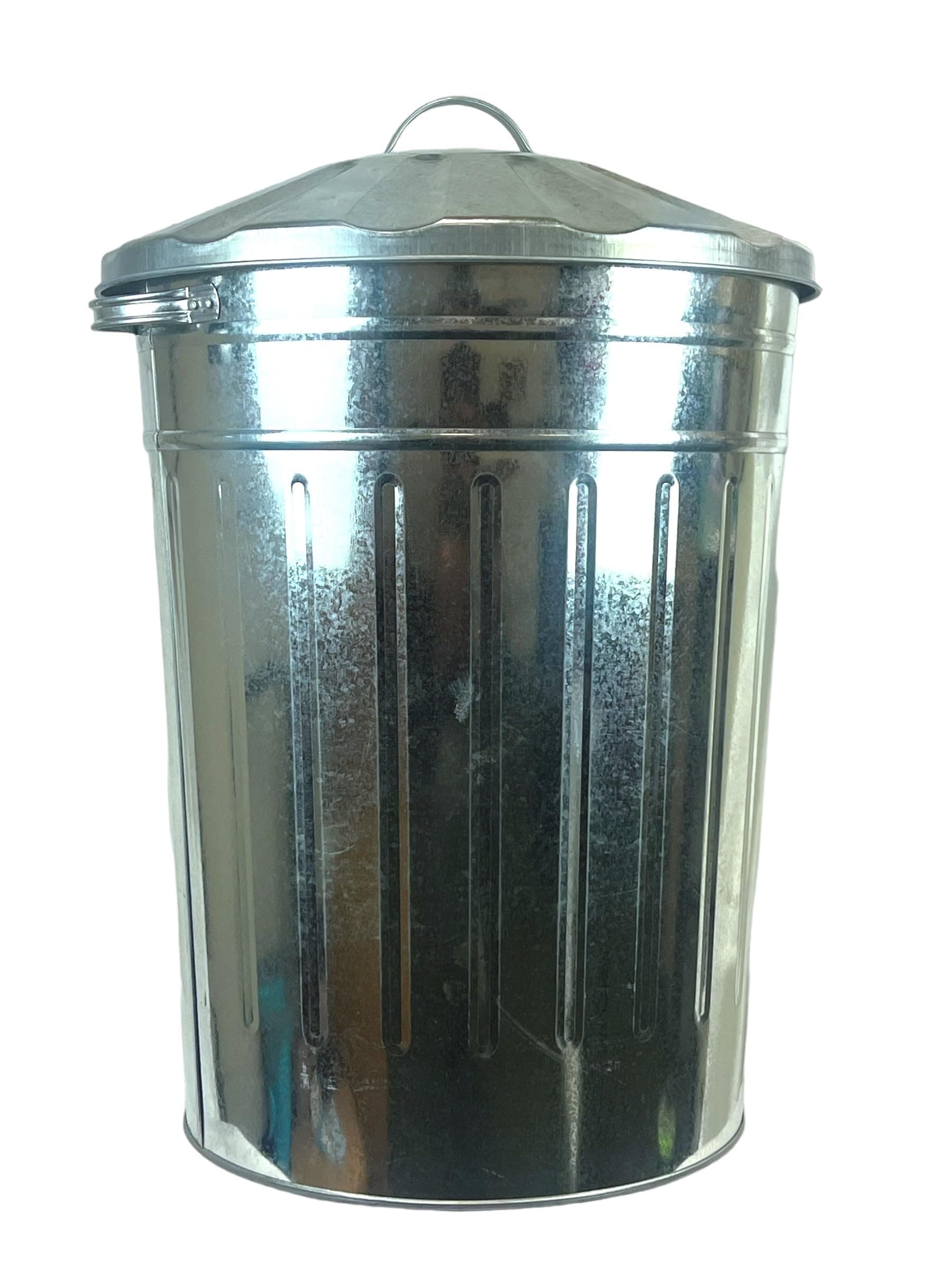 Easy Shopping Large 90L Litre Galvanised Steel Metal Bin With Lid Ideal for Kitchen House Garden Storage Animal Feed/Storage/Rubbish/Dustbin