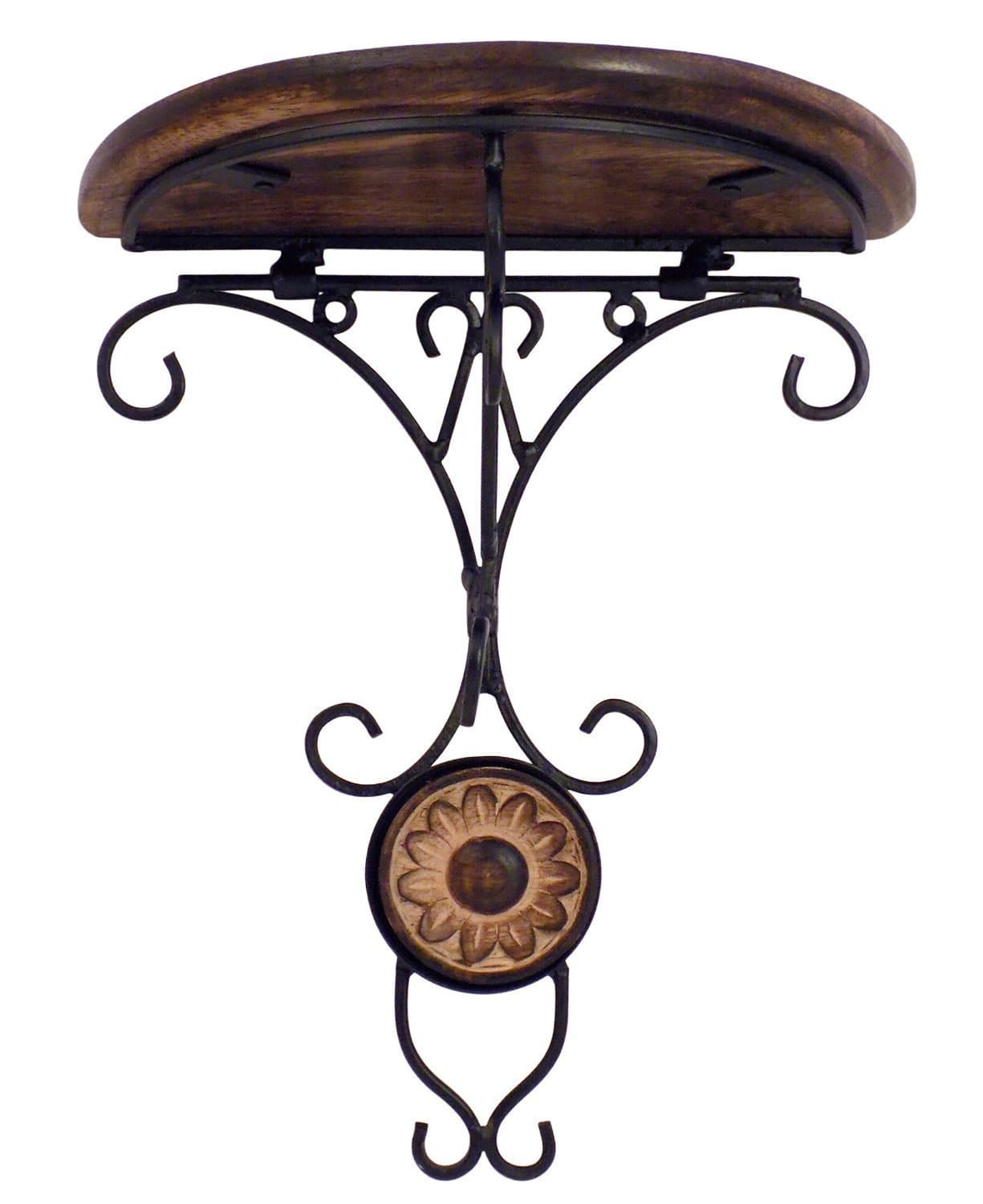 PEBBLECRAFTS Beautiful Wooden Shelf Glossy Decorative Corner Wall Hanging Bracket Shelf- Set of 1