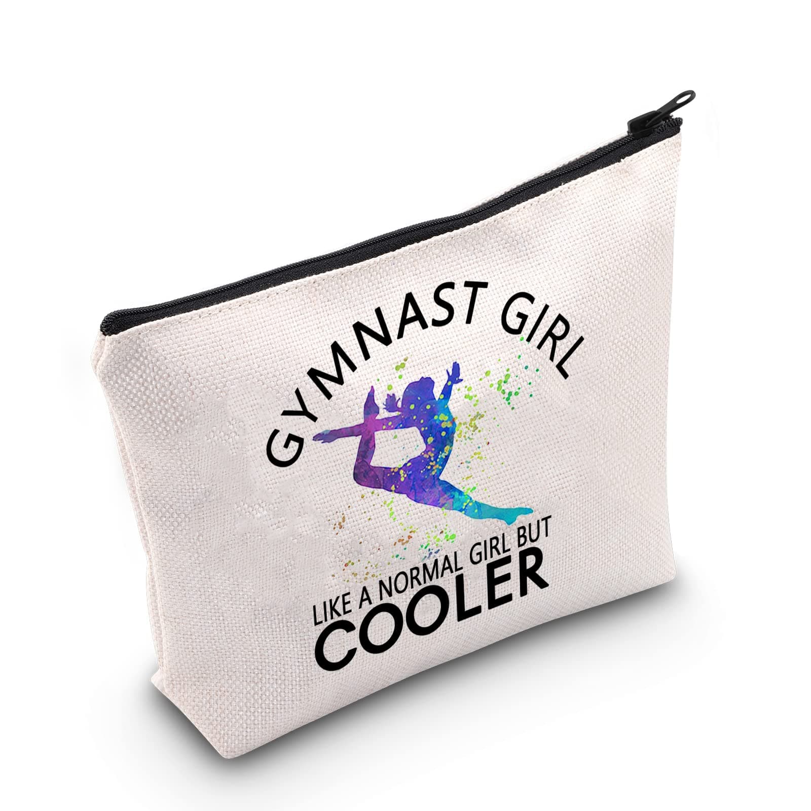 Gymnastics Gift Gymnast Girl Makeup Bag Gymnastics Survival Kit Zipper Pouch Gymnast Girl Like A Normal Girl But Cooler Cosmetic Bag for Gymnast Lovers (U.Gymnast Girl)