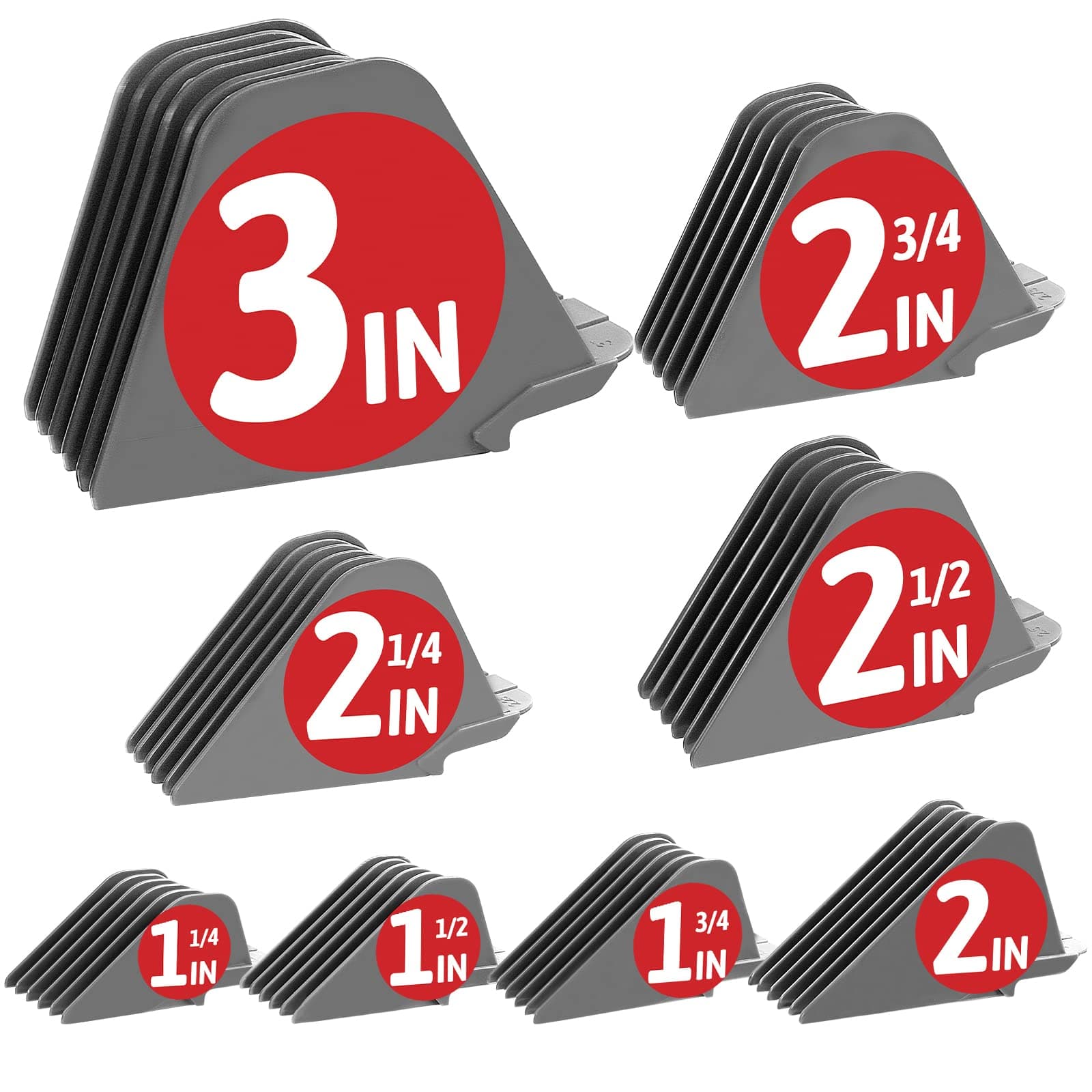 Cr8Gr8 3 Inch Clipper Guards, Hair Guide Combs Premium For Wahl Non Electrical Clippers Mega Cutting Guides/Combs With 8 Lengths From 1.25-Fit Most Size Unisex