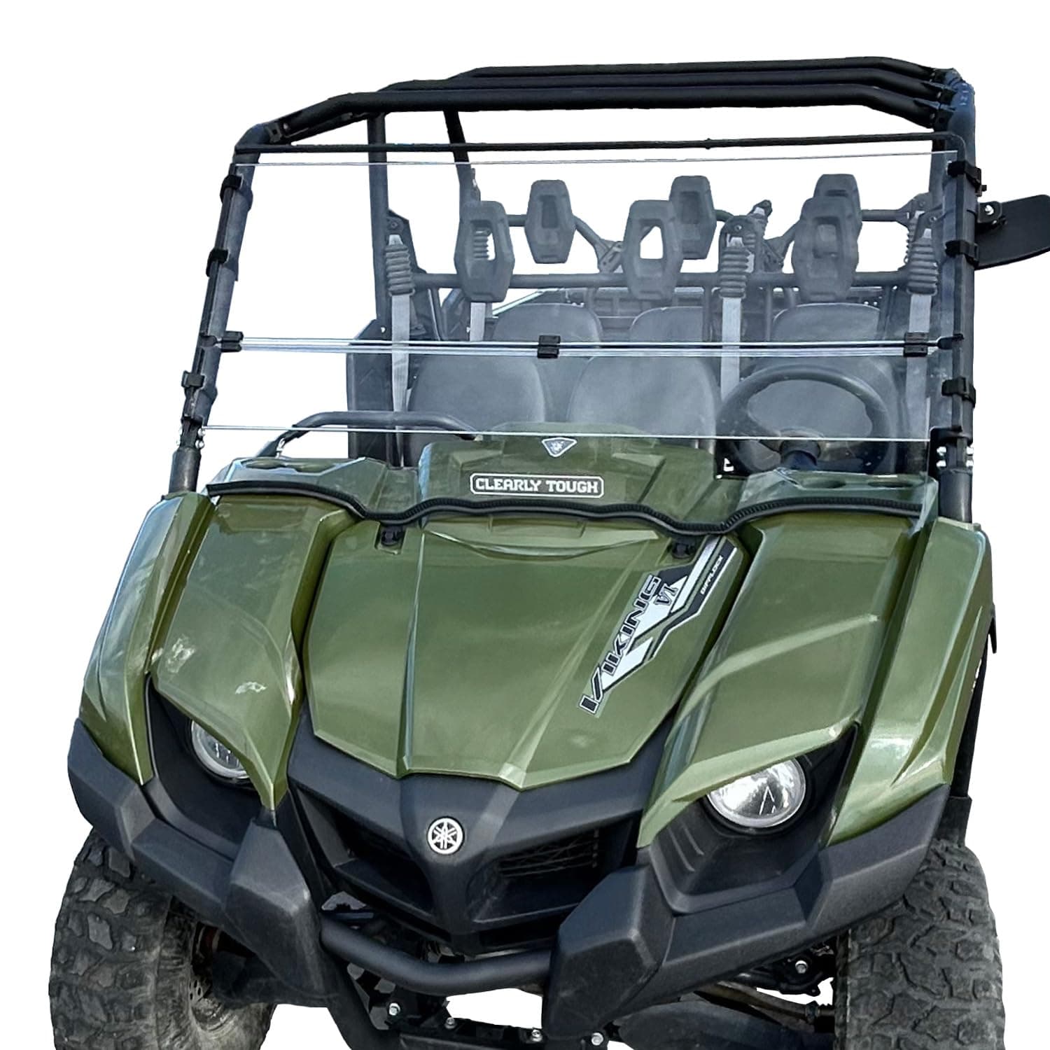 Clearly Tough’s Yamaha Viking Full Folding Windshield | Scratch Resistant | The Ultimate in Side by Side Versatility | Premium Lexan MR10 Polycarbonate w/Hard Coat | Made in America!