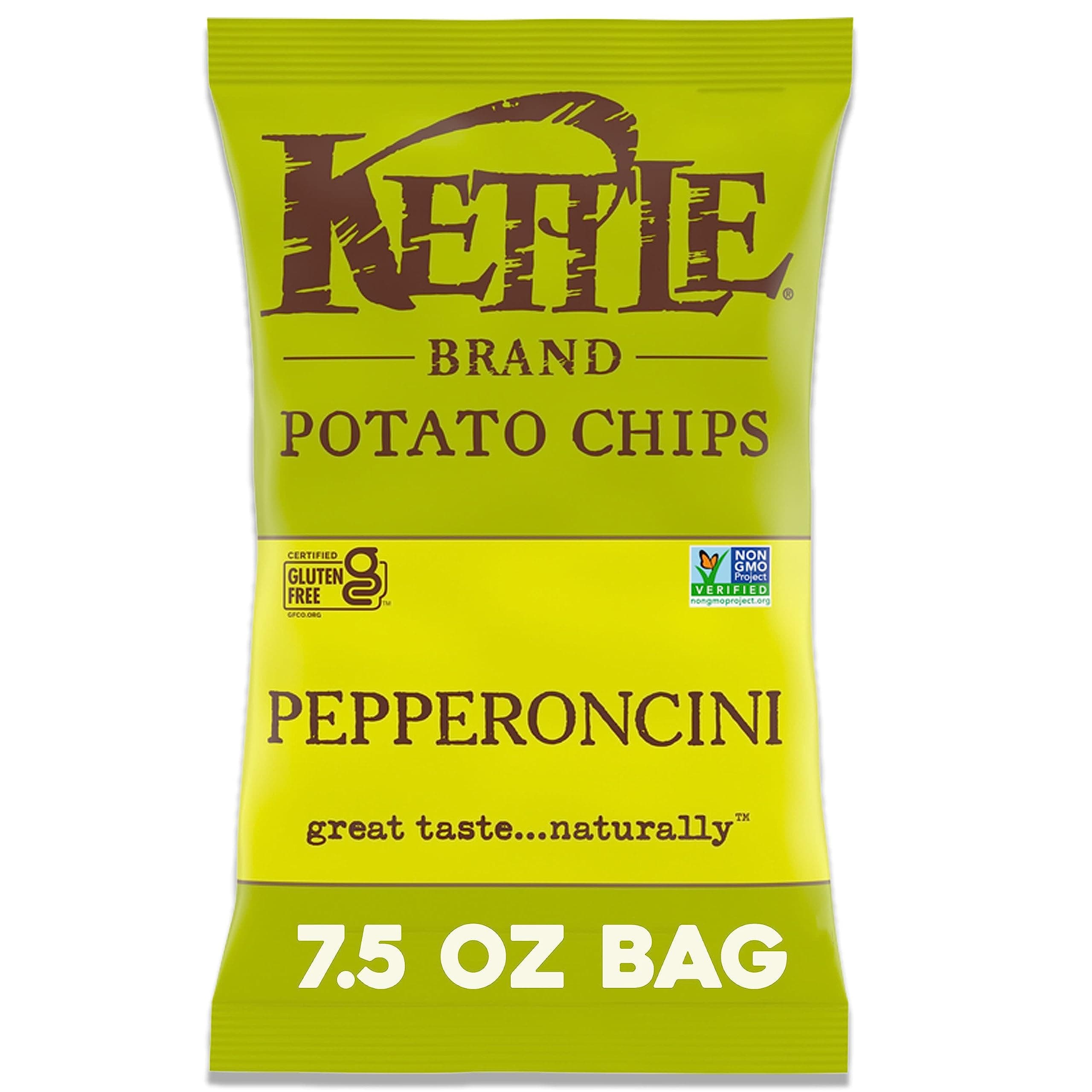 Kettle Brand Potato Chips, Pepperoncini Kettle Chips, 7.5 Oz