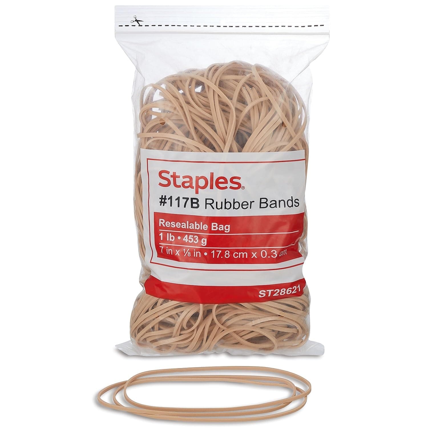 Rubber Bands, Size #117B, 1 lb. Bag – Heavy‑Duty Bands for Large Bundling, Shipping & Warehouse Use