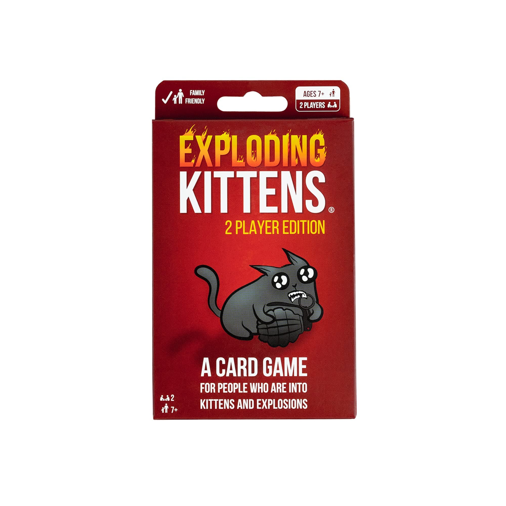 Exploding Kittens Original 2 Player Edition - Cheerful Game for Family Game Night - Funny Card Game Ages 7+ - 56 Cards