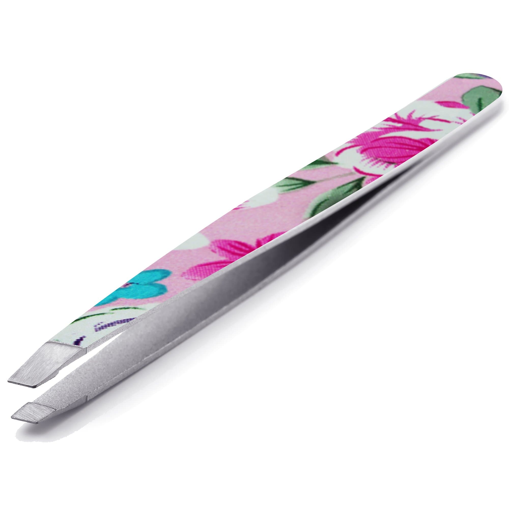 Tweezers - Professional Eyebrow Tweezers Can Be Cute Too! - The Strong and Precise Grip Will Make Styling Your Eyebrows A Breeze - Choose From A Heart Or Flower Pattern - Slant Tip Tweezers