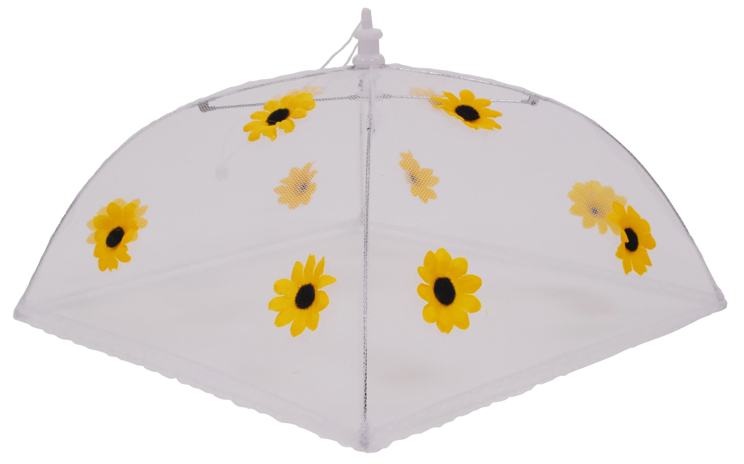 EpicureanEurope 30 x 30 cm Polyester with Zinc Plated Steel Frame Food Cover Umbrella with Yellow and Black Sunflower Design