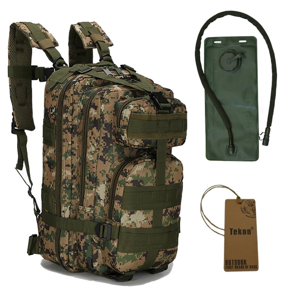 Tekon Military Army Patrol MOLLE Assault Pack Tactical Combat Rucksack Water Reservoir Backpack Bag Included Hydration Bladder