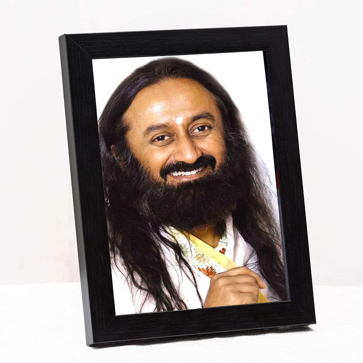 zig zag Gurudev Sri Sri Ravi Shankar Ji Table Photo Frame Size Small (6 x 8 inch, Acrylic Glass)