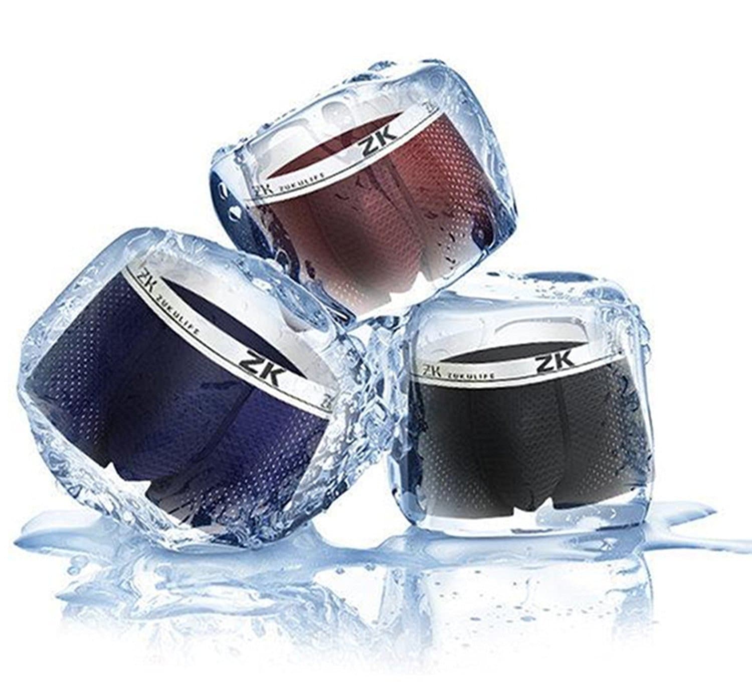 ZUKULIFE Mens Ice Silk Boxer Mesh Briefs, Pack of 3