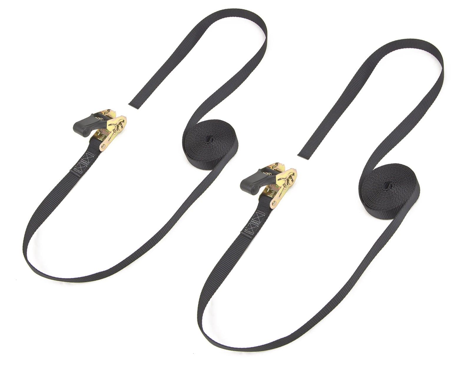 PowerTye Mfg Endless Ratchets - 1in x 14ft Easy Grip (no Hooks) - 400 lb. Working Load Limit / 1,200 lb. Break Strength - Black 2-Pack