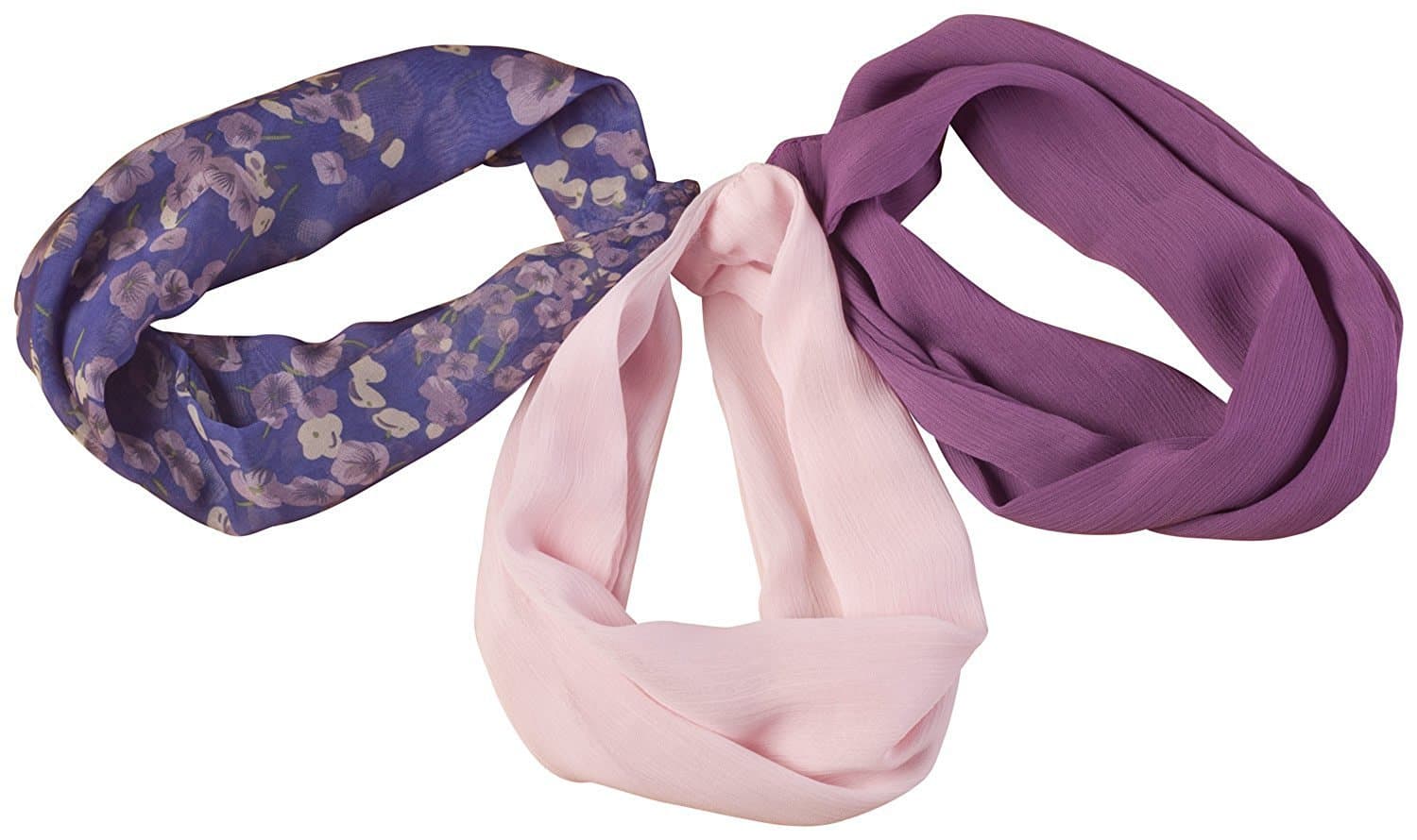 Miles Kimball Pansy Floral Neck Cowls Set of 3