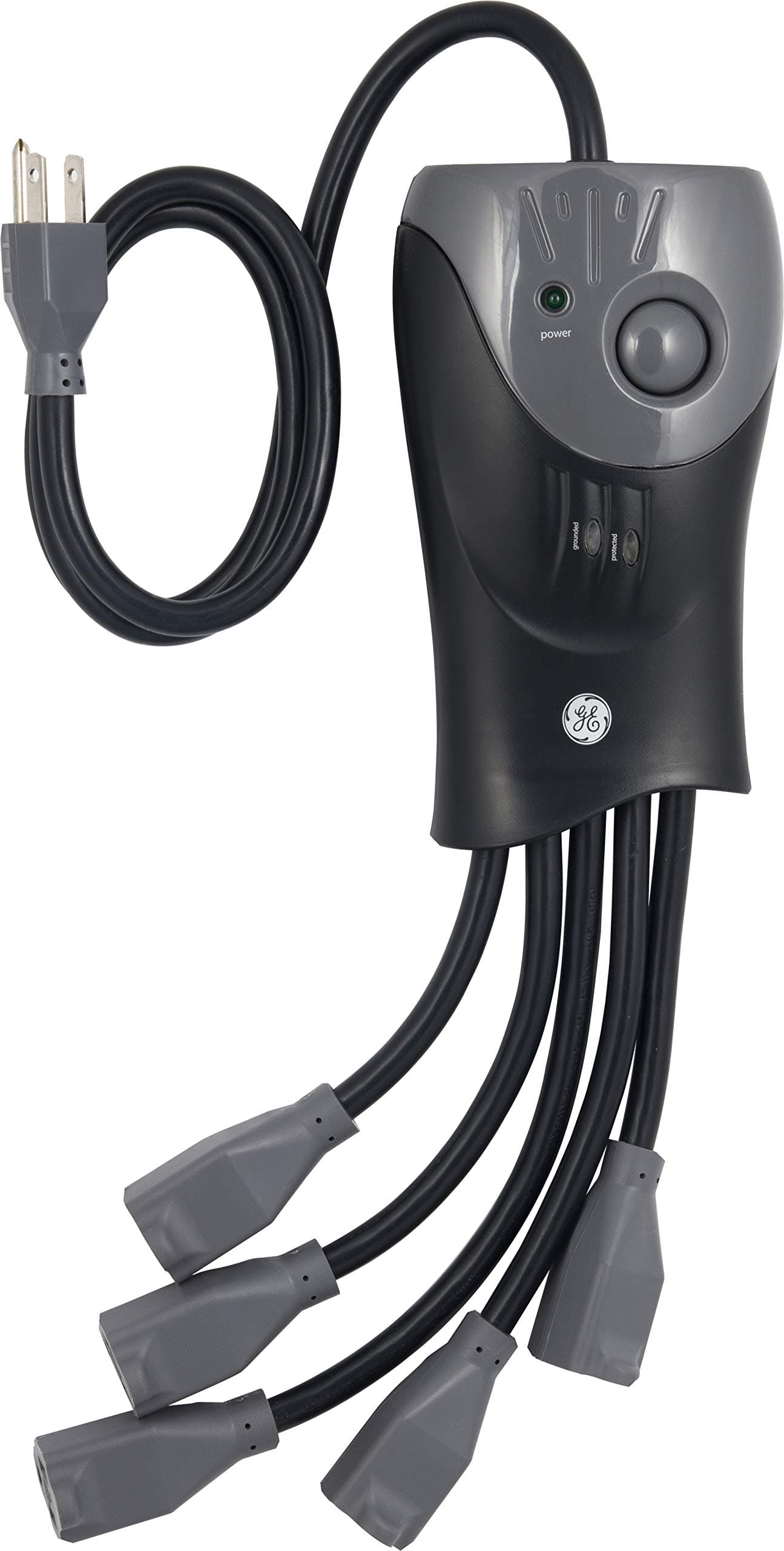 GE PowerSquid 5 Outlet Surge Protector, 540 Joules, Black, 11813