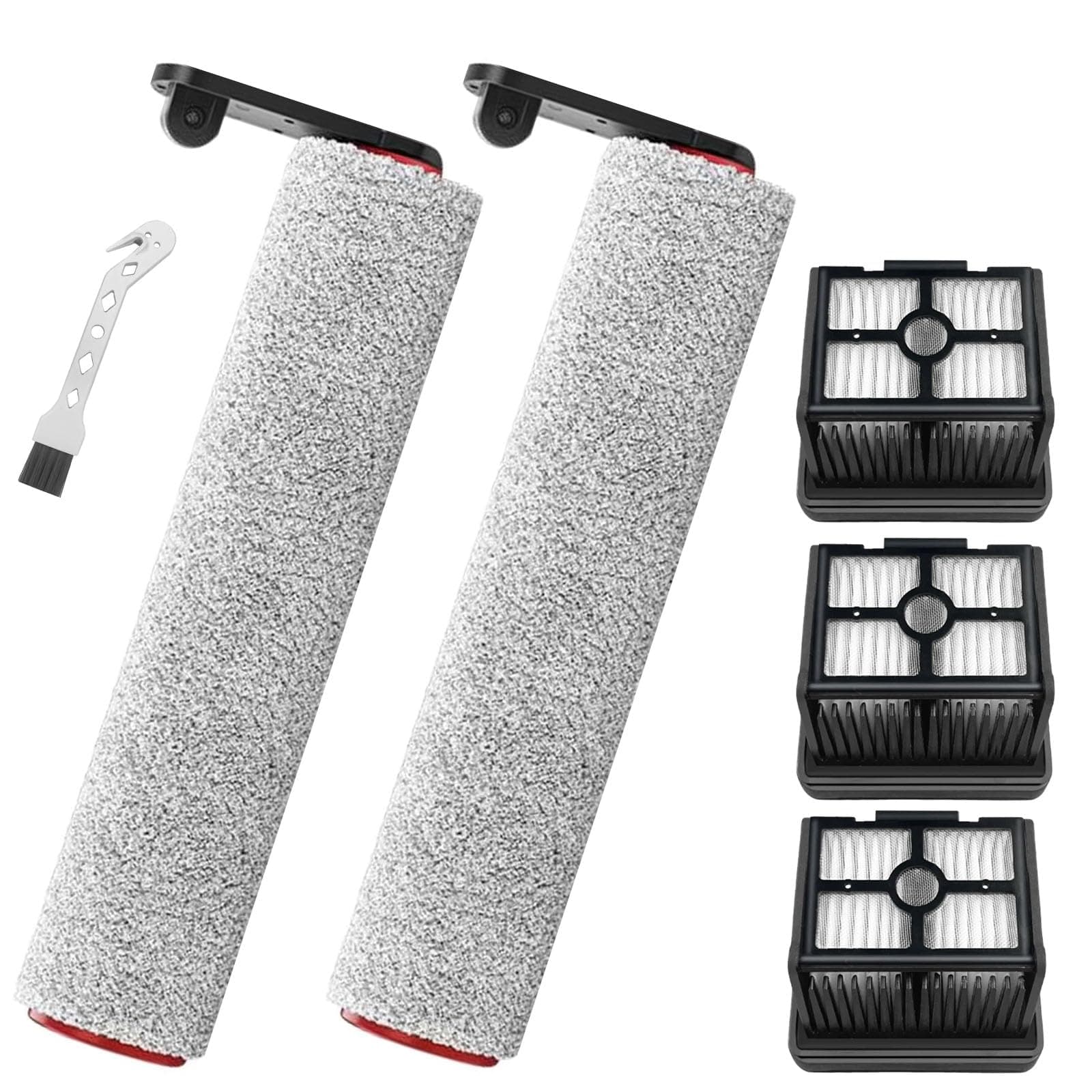 Brush Roll + Filter Replacement Parts for Dreame H12 Pro / H12 Dual Wet and Dry Vacuum Cleaner, Accessory Set 2 Brush Rollers + 3 Filters + 1 Cleaning Brush